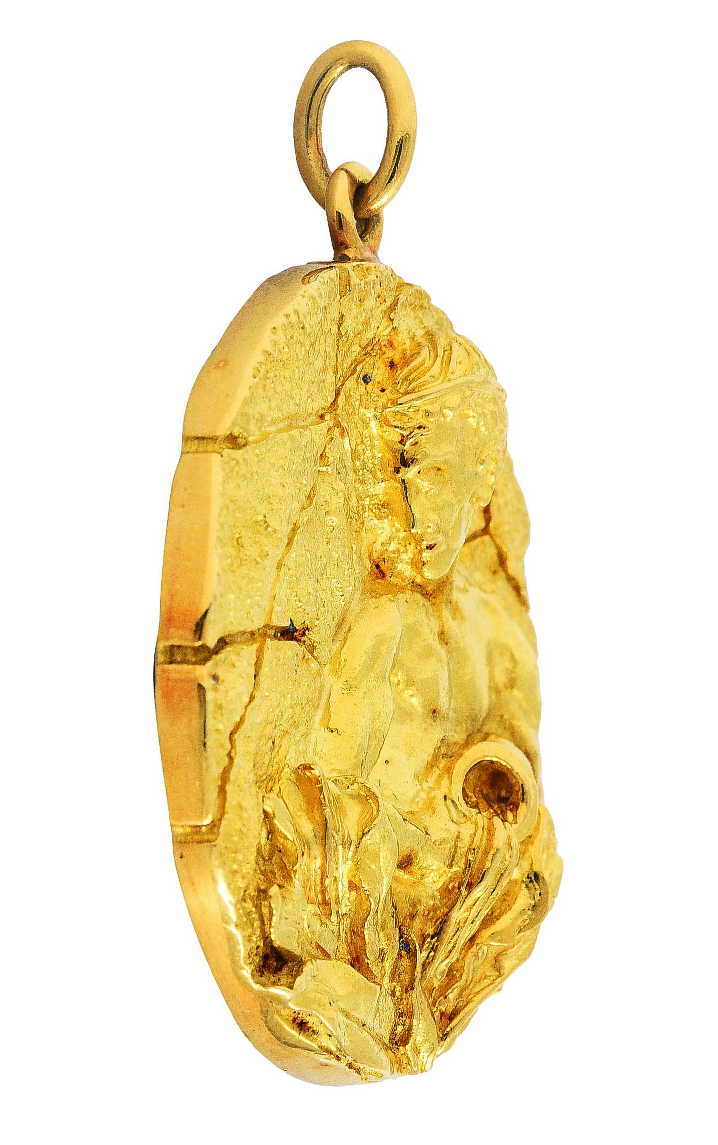 Substantial Tiffany & Co. 18 Karat Yellow Gold Vintage Aquarius Zodiac Medallion Pendantcharm - Wilson's Estate Jewelry