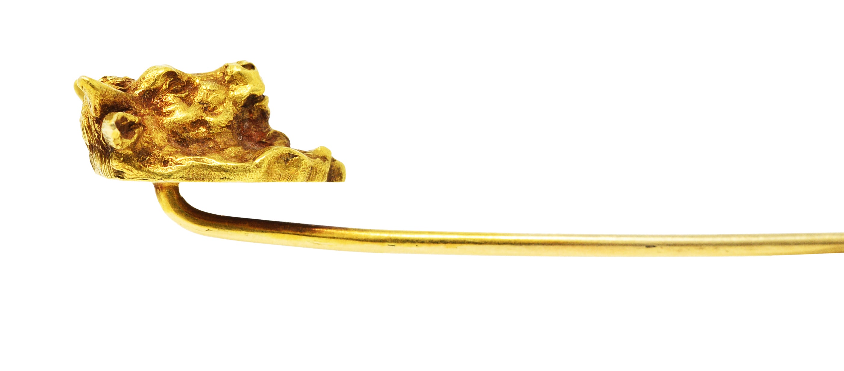 Art Nouveau 18 Karat Yellow Gold Taurus Zodiac Stick PinStick Pin - Wilson's Estate Jewelry