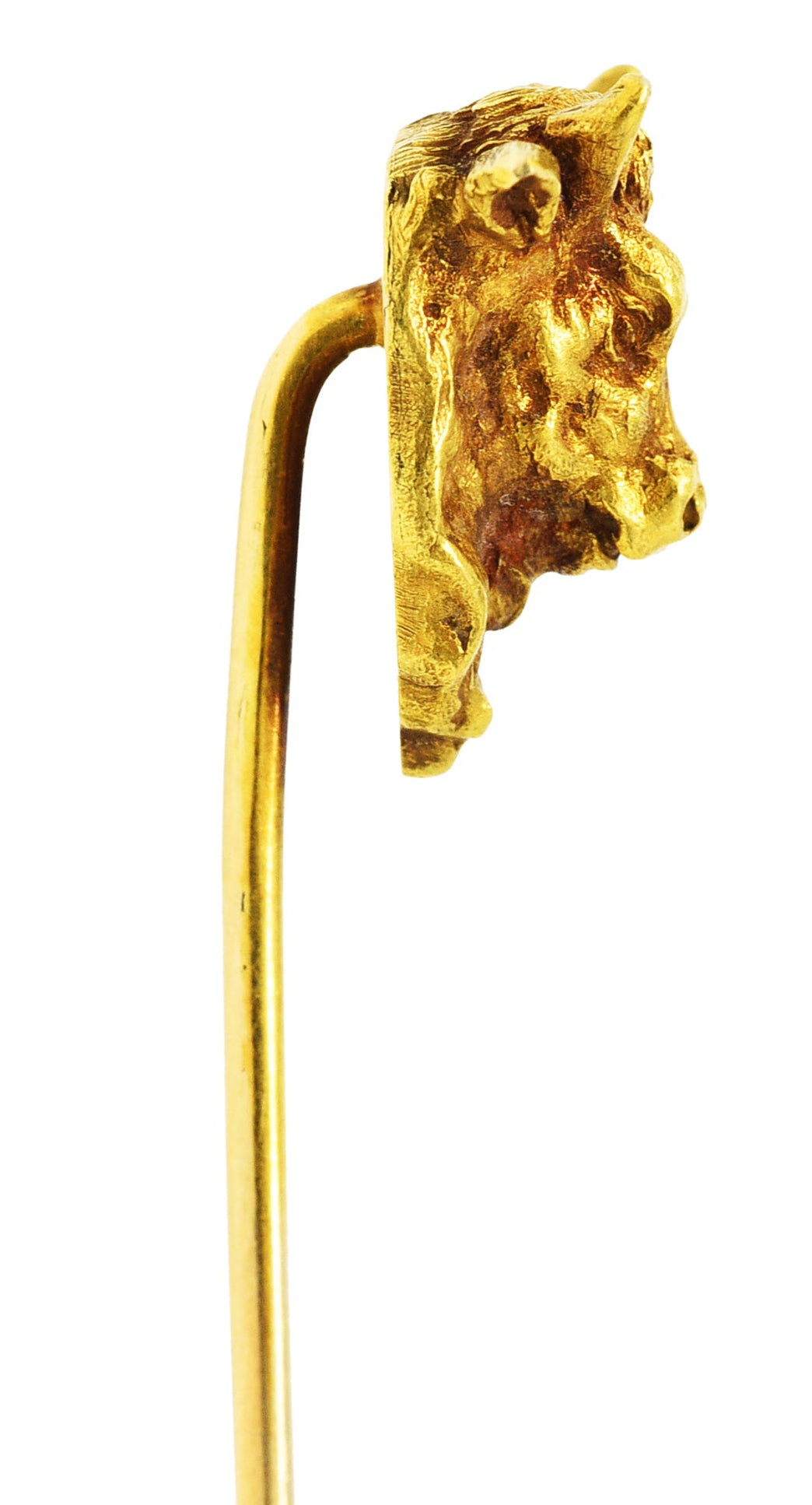 Art Nouveau 18 Karat Yellow Gold Taurus Zodiac Stick PinStick Pin - Wilson's Estate Jewelry