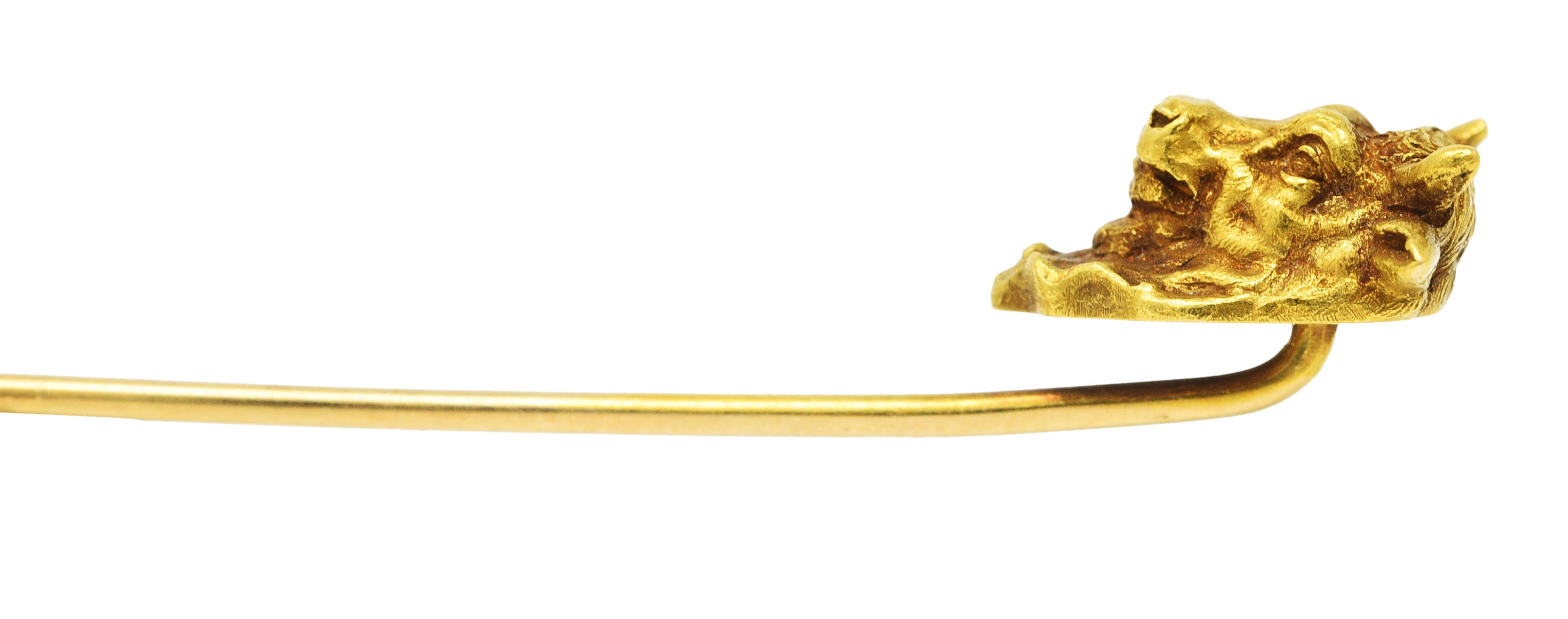 Art Nouveau 18 Karat Yellow Gold Taurus Zodiac Stick PinStick Pin - Wilson's Estate Jewelry