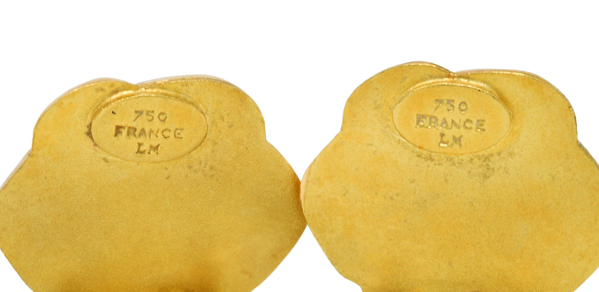 French 18 Karat Gold Orchid Vintage Ear-Clip EarringsEarrings - Wilson's Estate Jewelry