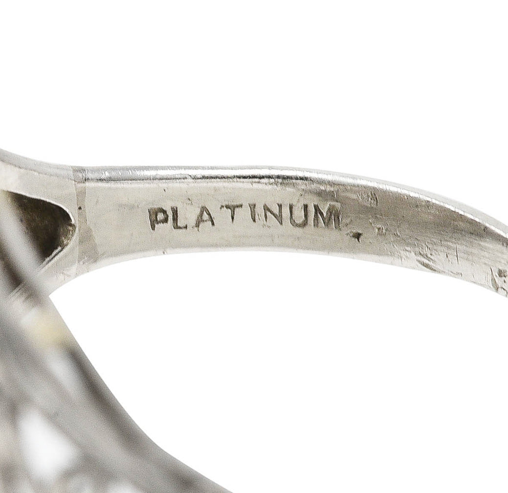 Edwardian 1.93 CTW Old European Cut Diamond Platinum Scrolling Antique Clustered Dinner Ring Wilson's Estate Jewelry