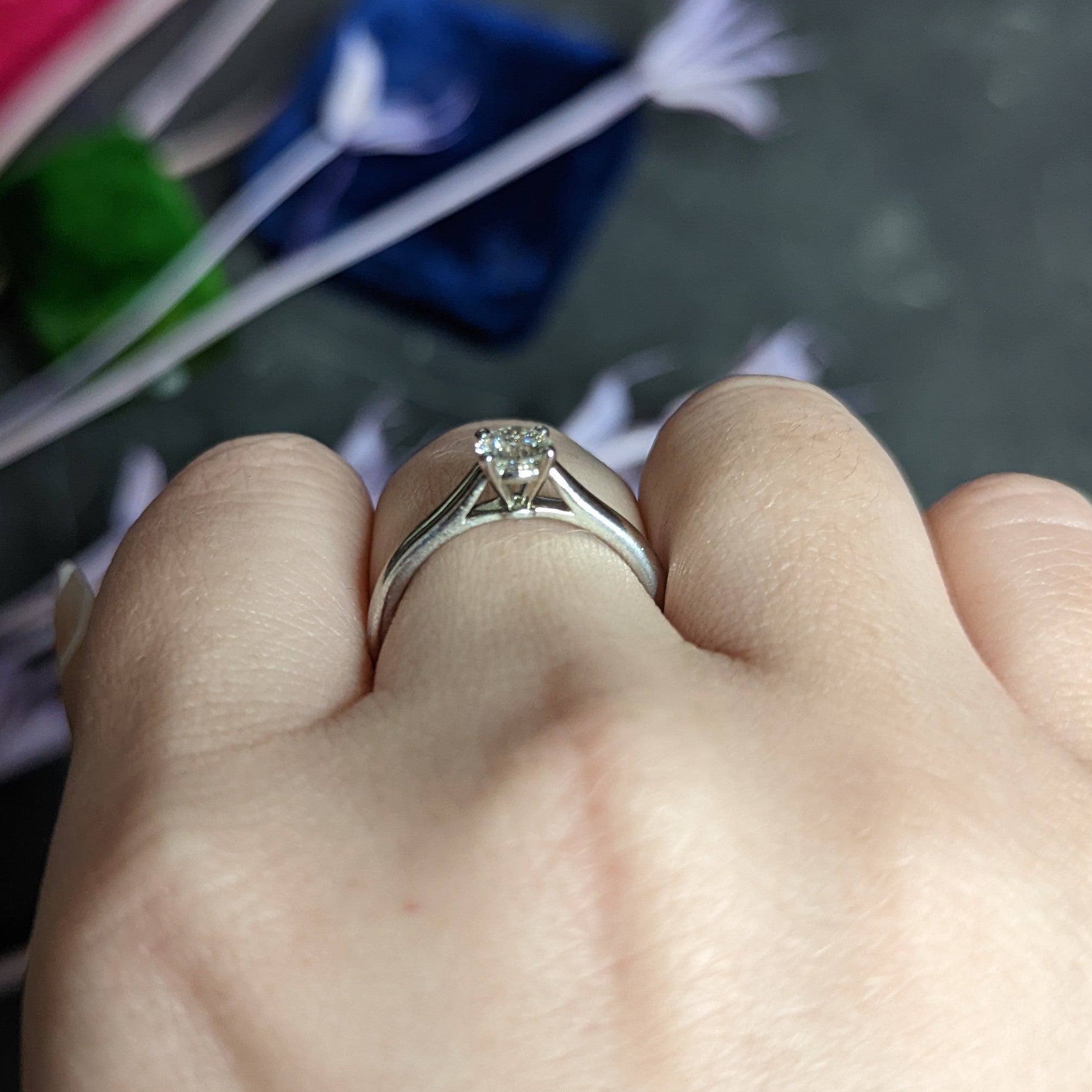 Cartier 0.53 CTW Diamond Platinum Engagement Ring GIA Wilson's Estate Jewelry
