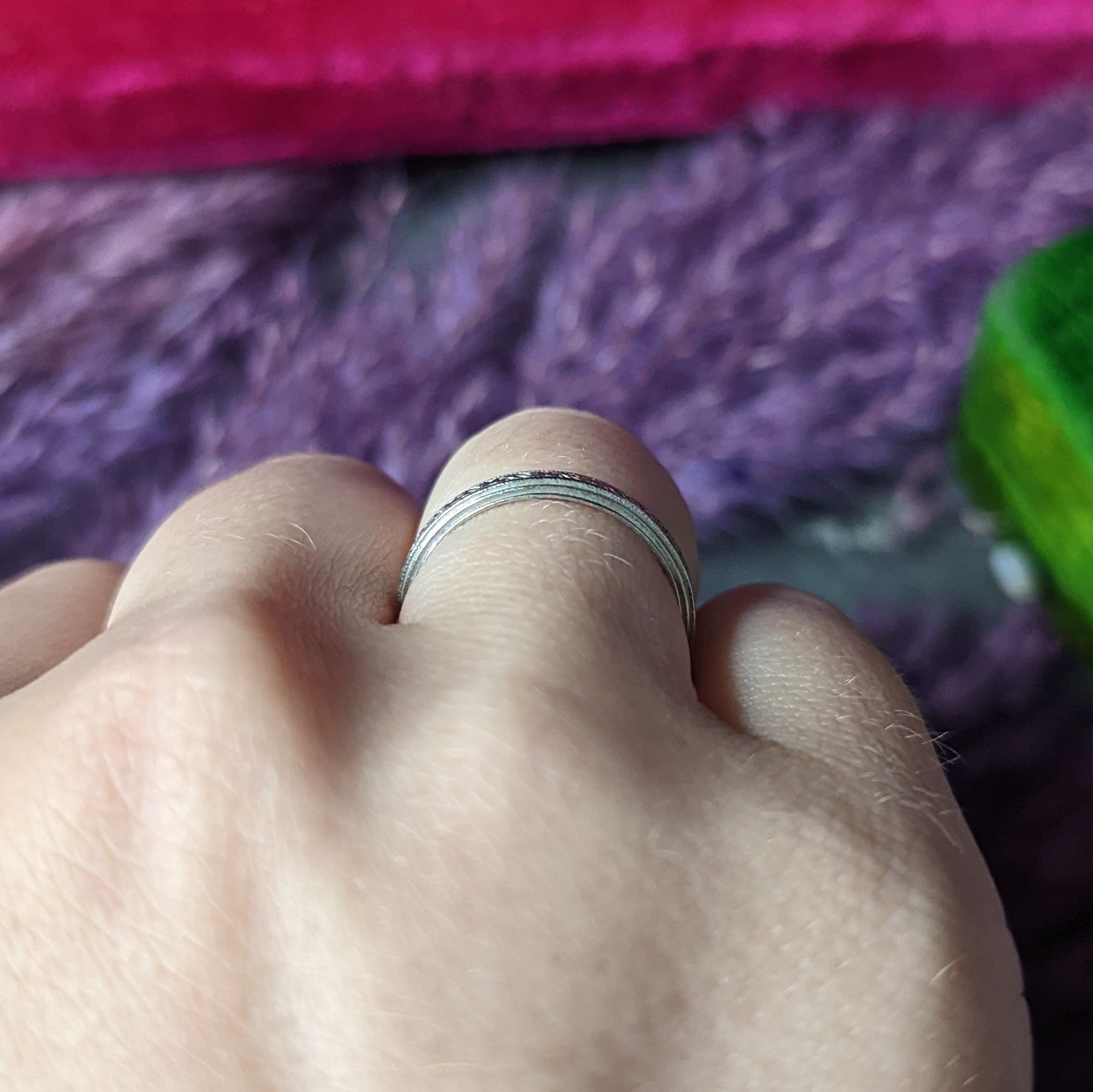 1930's Art Deco Platinum Scrolling Stacking Band Ring Wilson's Estate Jewelry