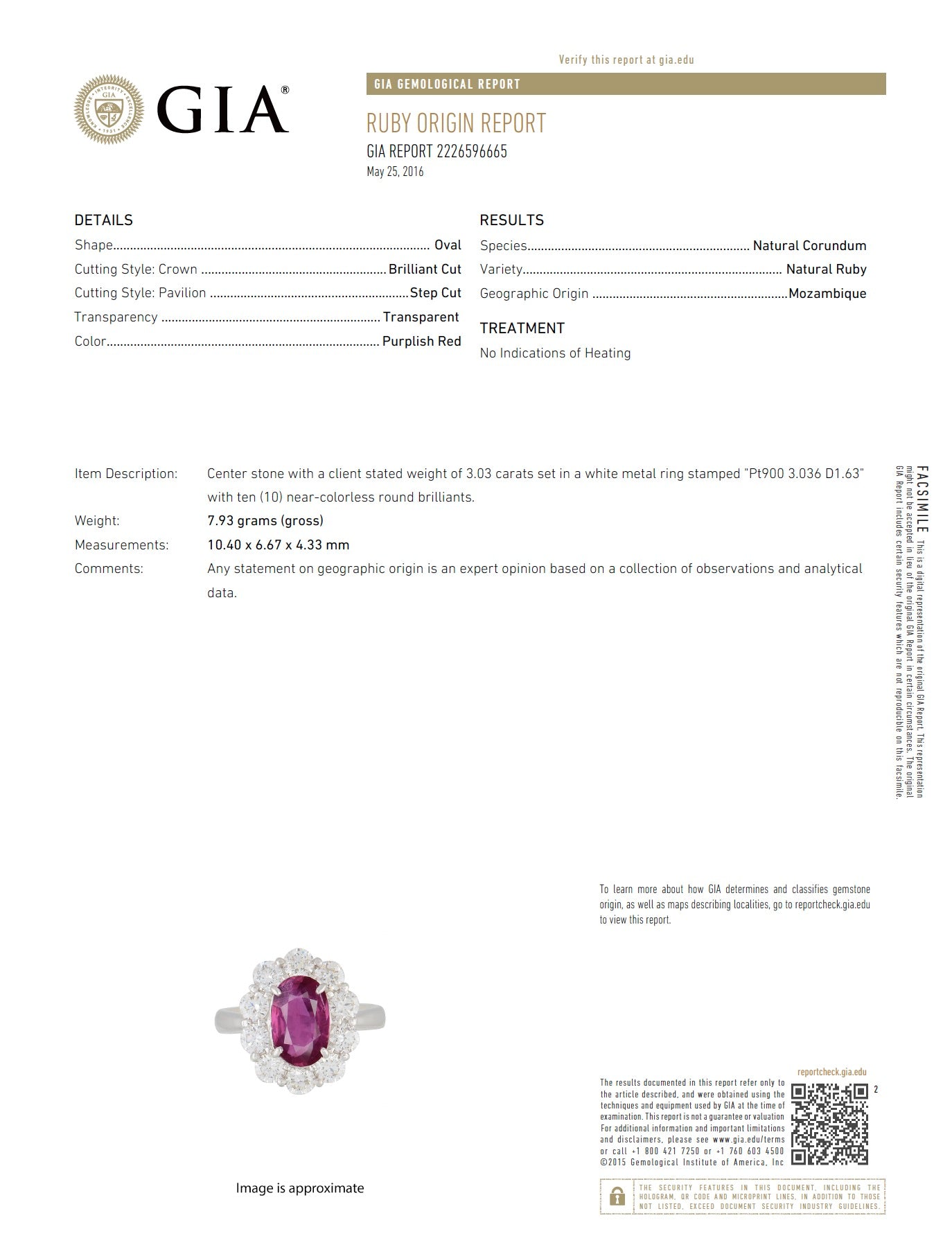 Contemporary 4.66 CTW No Heat Ruby Diamond Platinum Cluster Ring GIARing - Wilson's Estate Jewelry