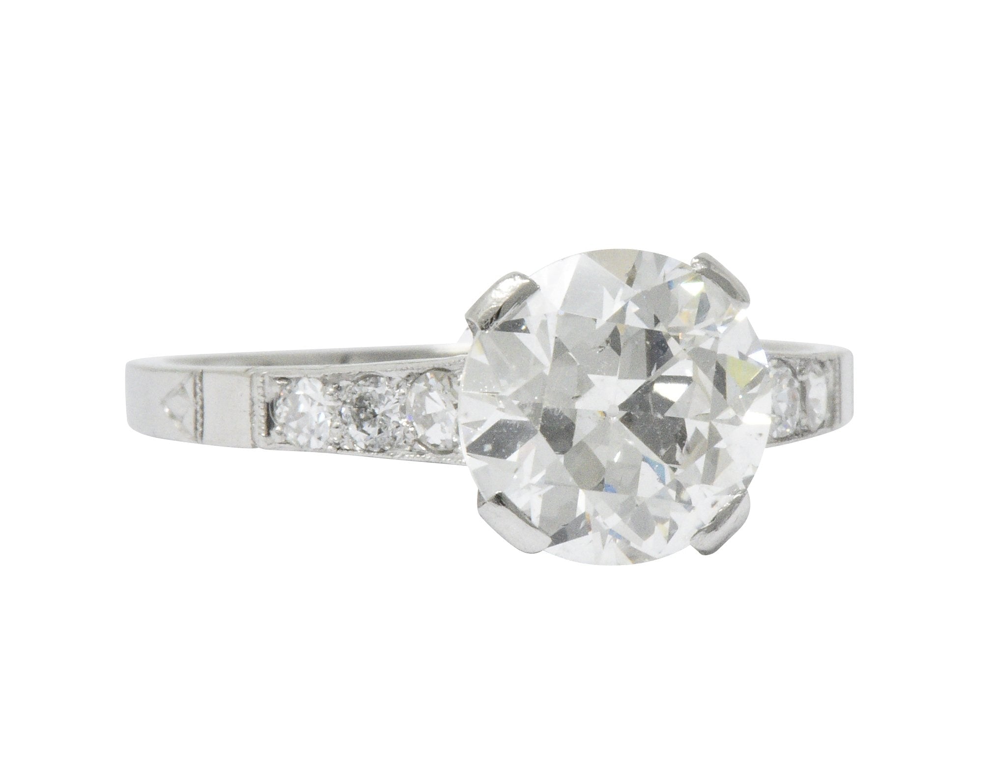 Art Deco 1.83 CTW Diamond Platinum Engagement Ring GIA Wilson's Estate Jewelry