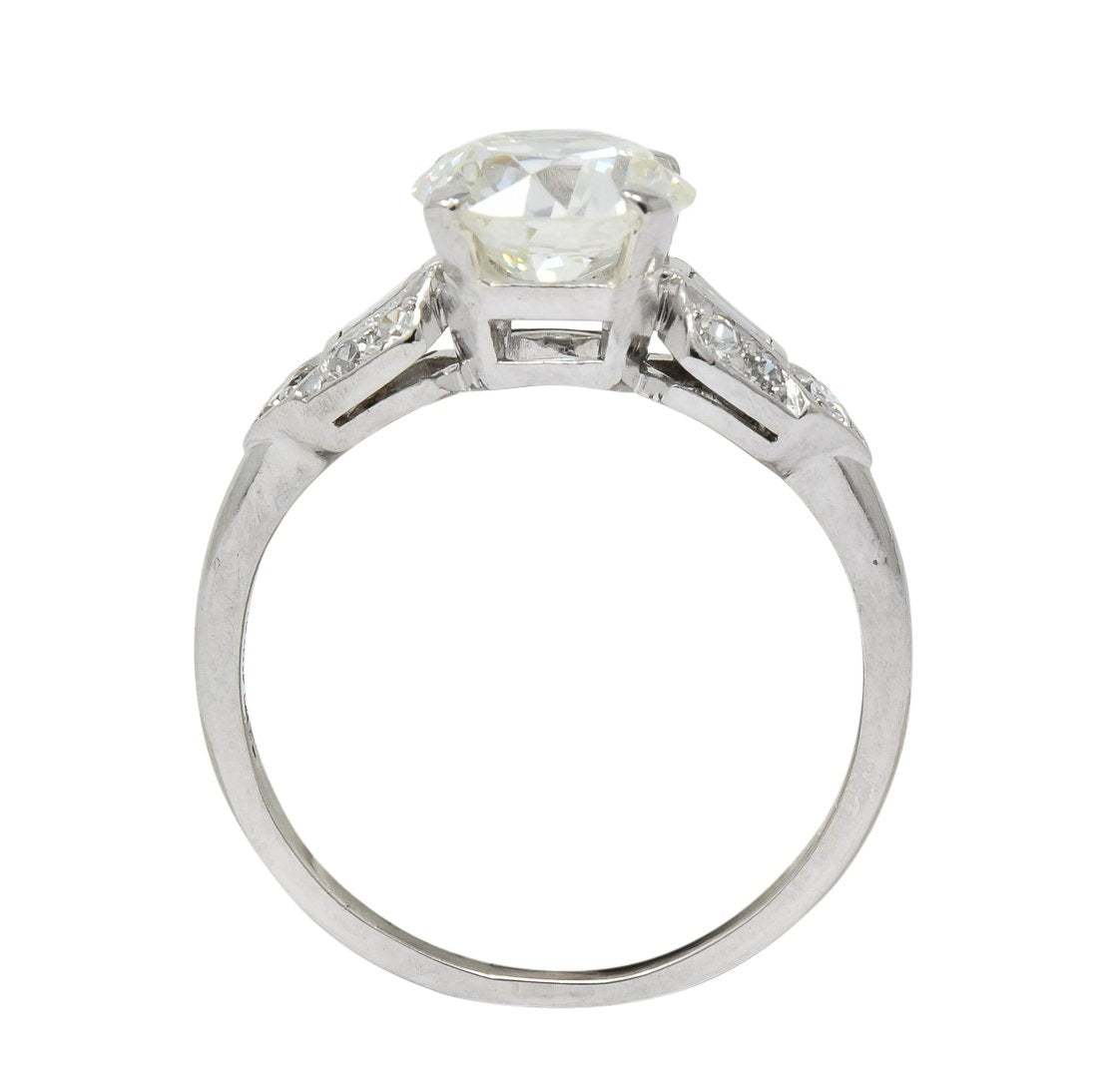 Art Deco 1.84 CTW Diamond Platinum Engagement Ring GIA - Wilson's Estate Jewelry
