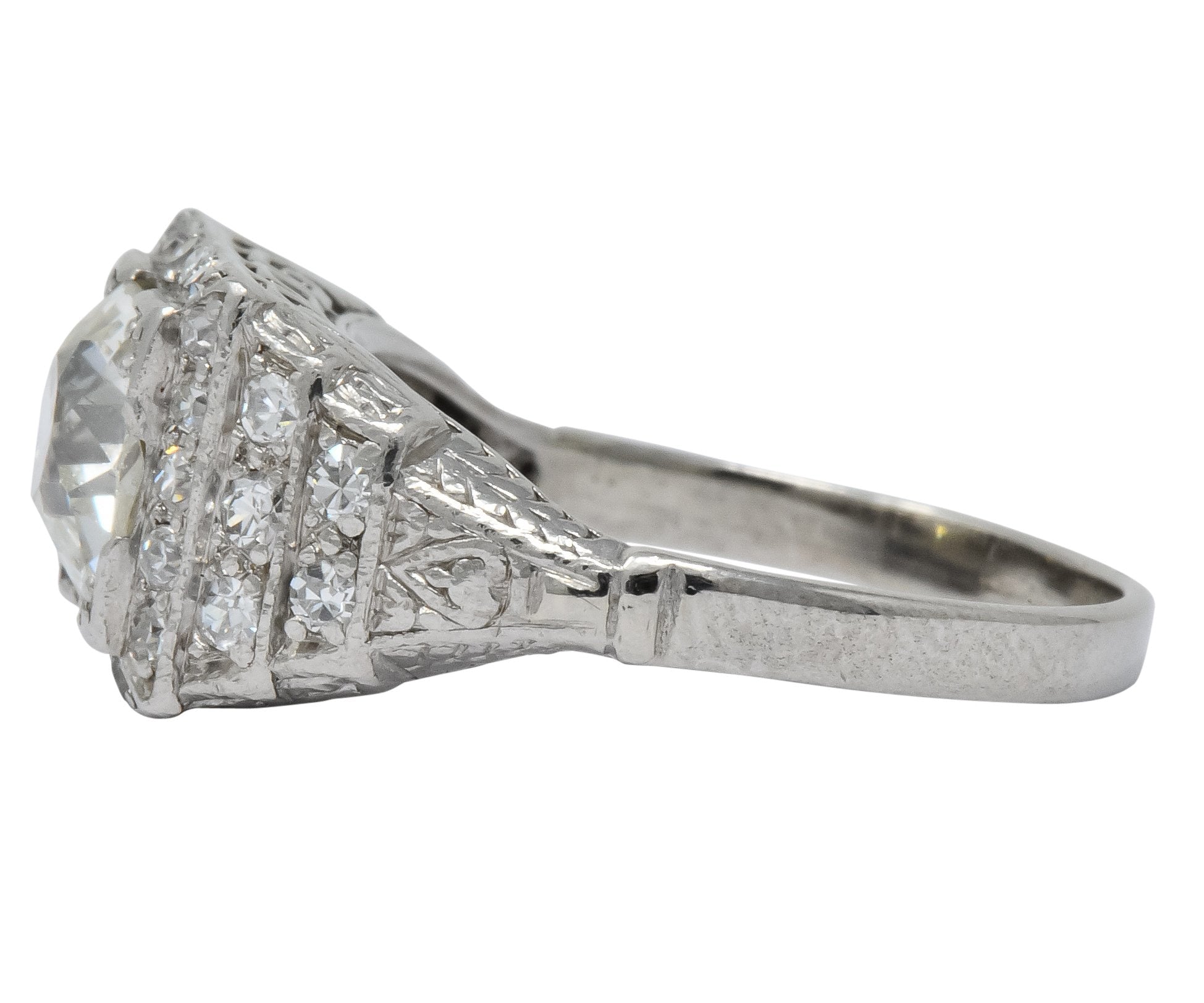 Art Deco 1.95 CTW Diamond Platinum Engagement Ring - Wilson's Estate Jewelry