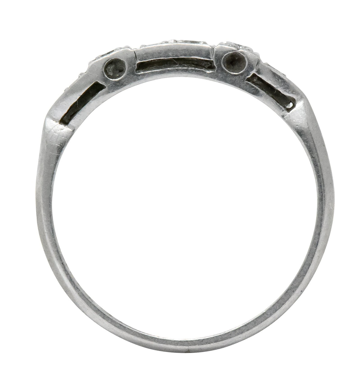 Art Deco Diamond Platinum Stackable Band Ring Wilson's Estate Jewelry