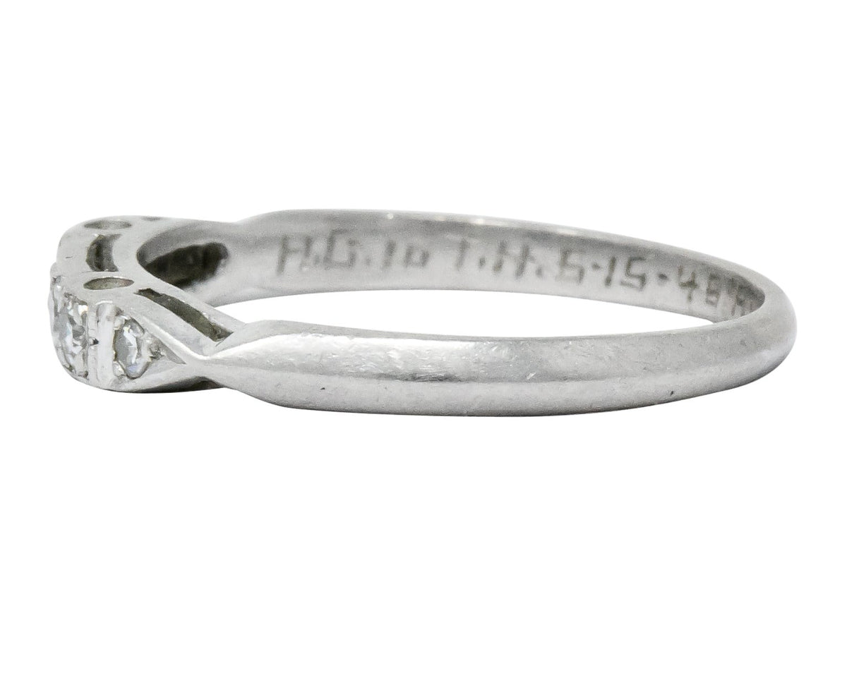 Art Deco Diamond Platinum Stackable Band Ring Wilson's Estate Jewelry