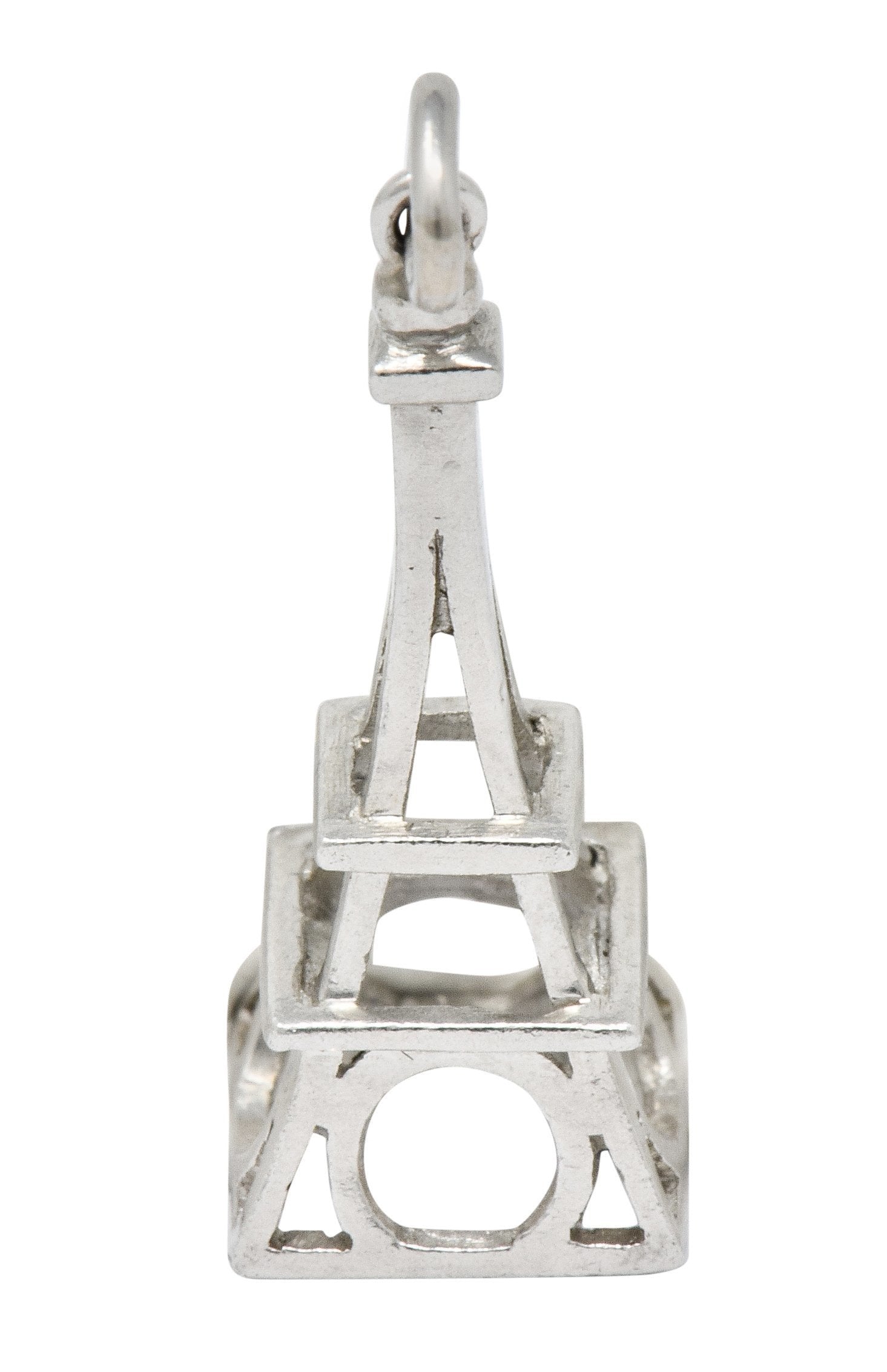 Art Deco Platinum Eiffel Tower Charm Circa 1930 - Wilson's Estate Jewelry