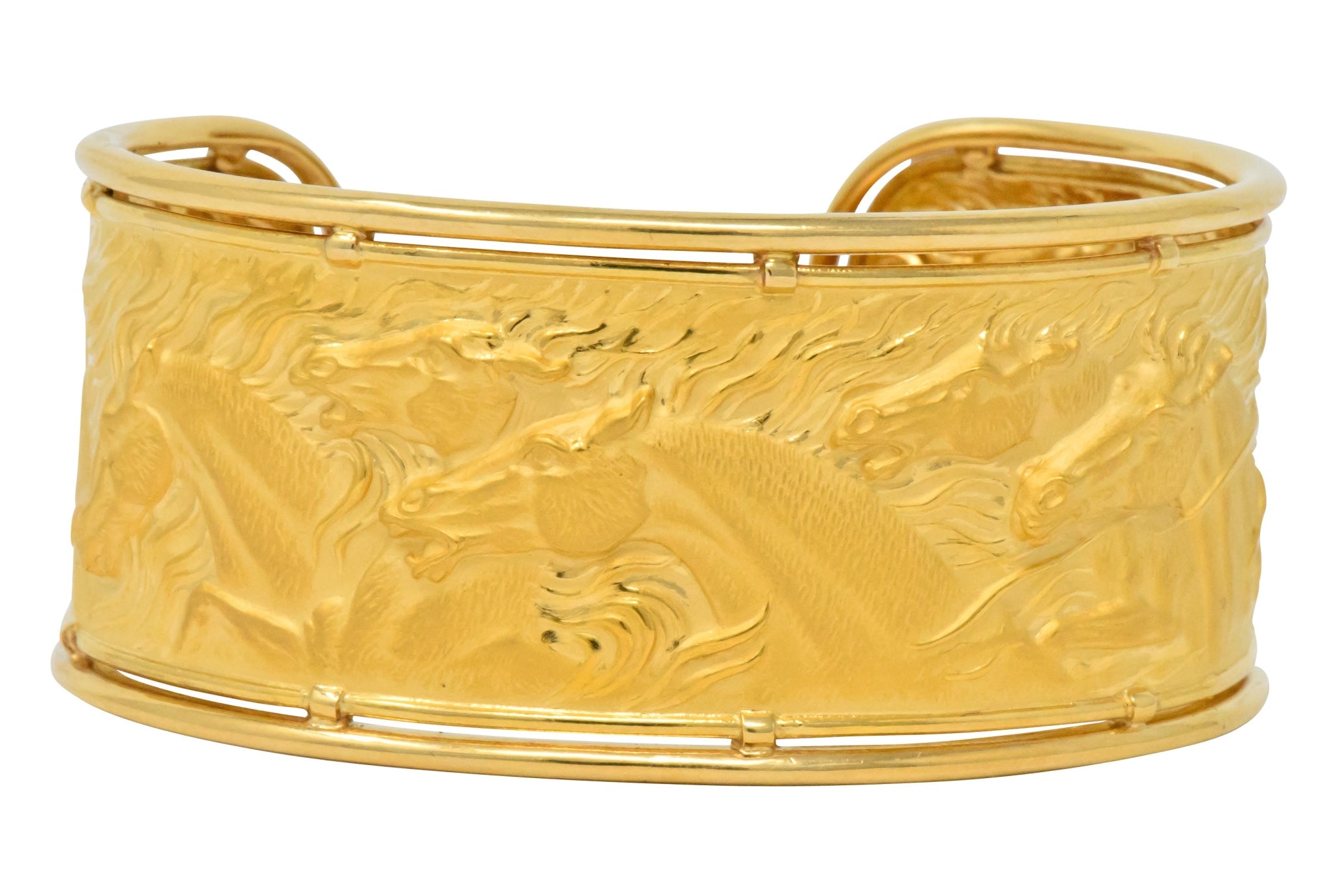 Carrera y Carrera 18 Karat Gold Ecuestre Horse Cuff Bracelet - Wilson's Estate Jewelry
