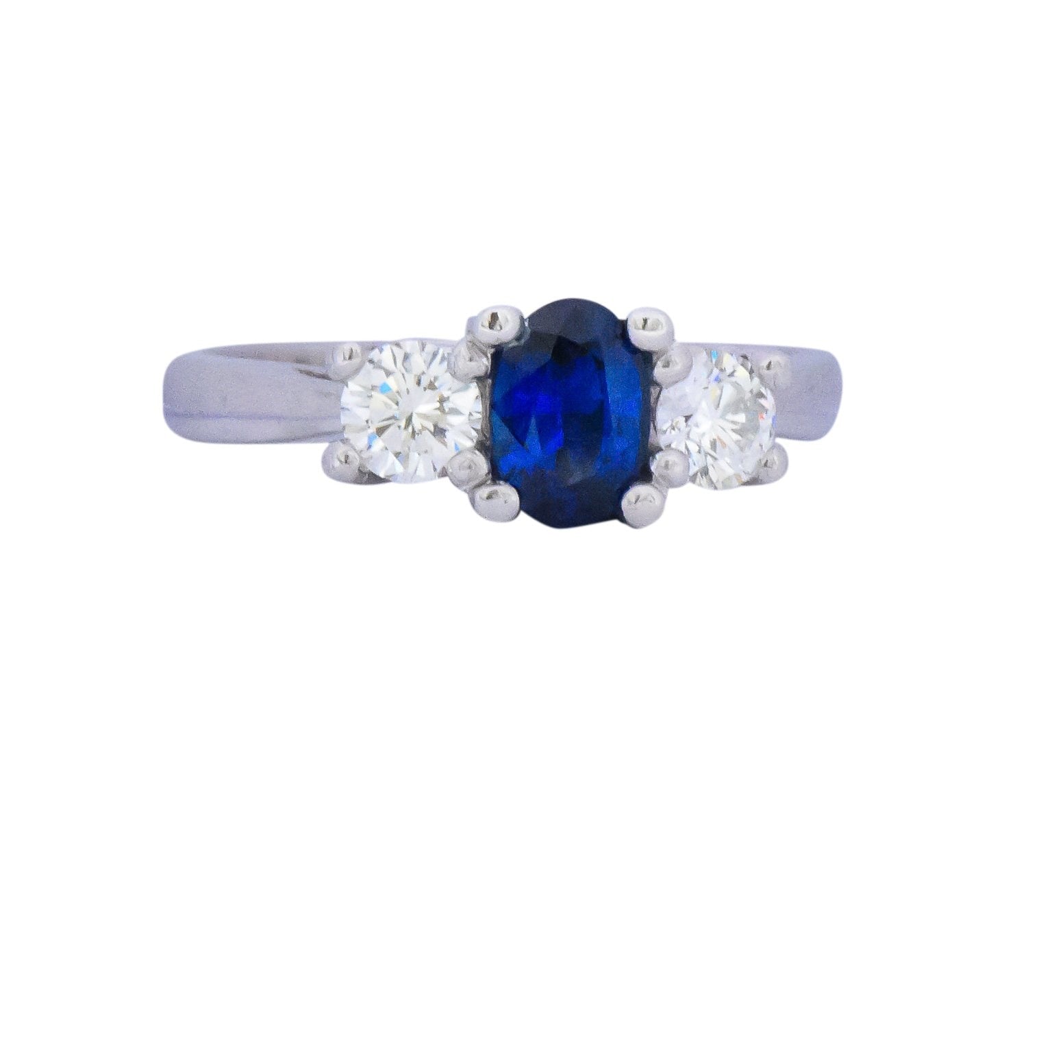 Cartier 1.15 CTW Sapphire Diamond Platinum Ring Wilson's Estate Jewelry