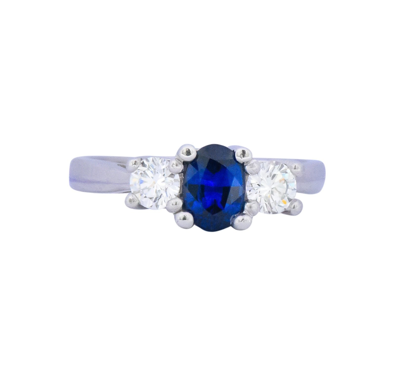 Cartier 1.15 CTW Sapphire Diamond Platinum Ring Wilson's Estate Jewelry