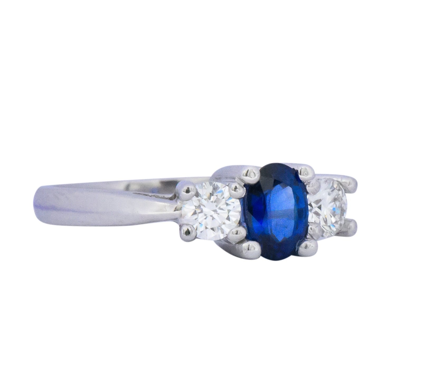 Cartier 1.15 CTW Sapphire Diamond Platinum Ring Wilson's Estate Jewelry