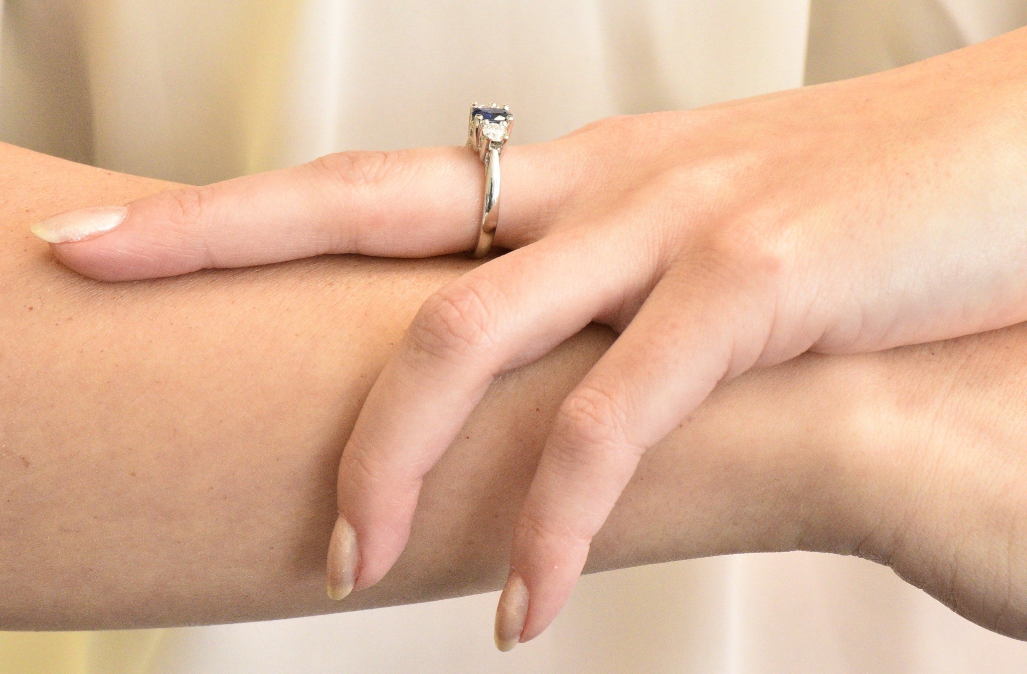 Cartier 1.15 CTW Sapphire Diamond Platinum Ring Wilson's Estate Jewelry