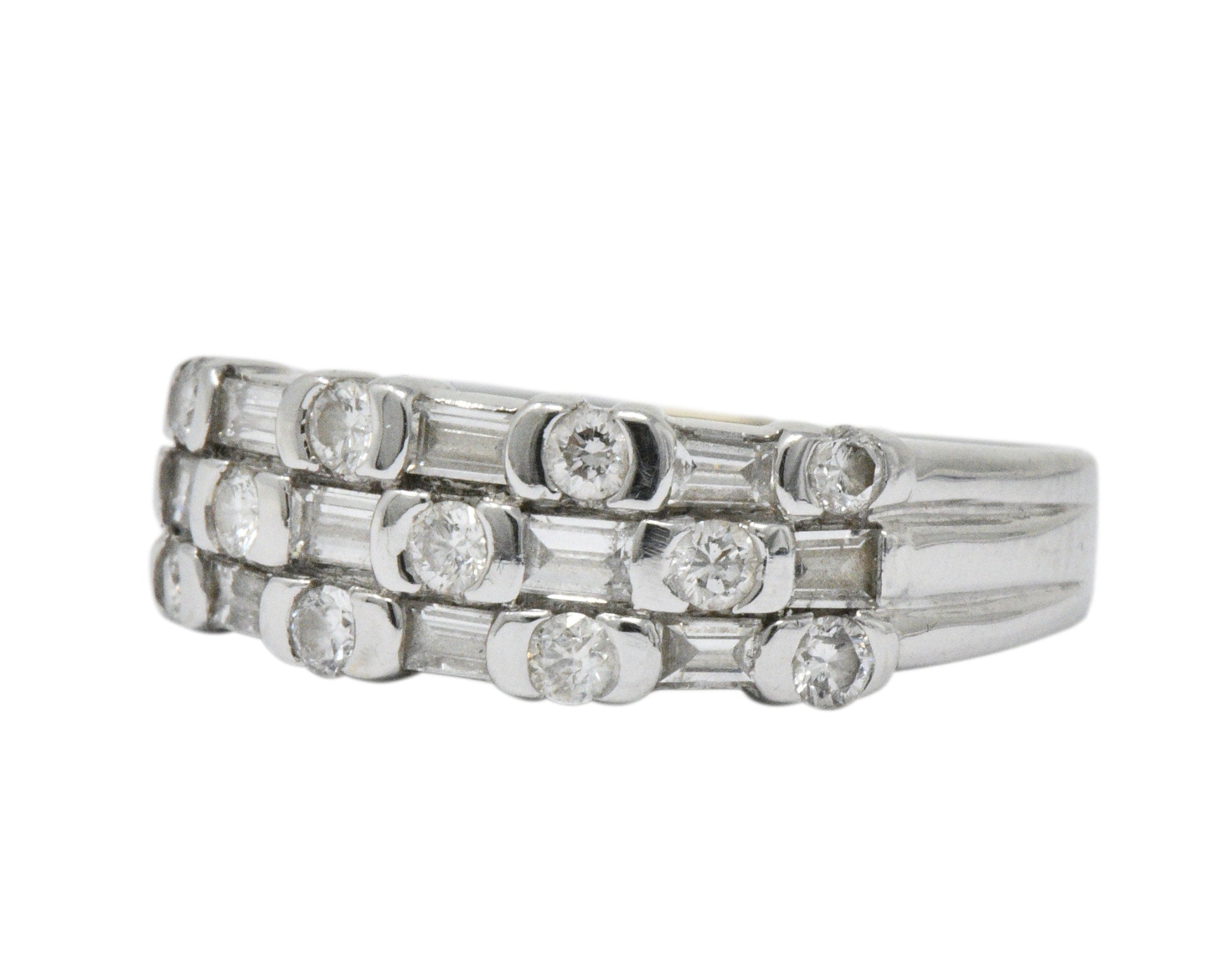 Contemporary 0.75 CTW Diamond 14 Karat White Gold Alternative Ring Wilson's Estate Jewelry