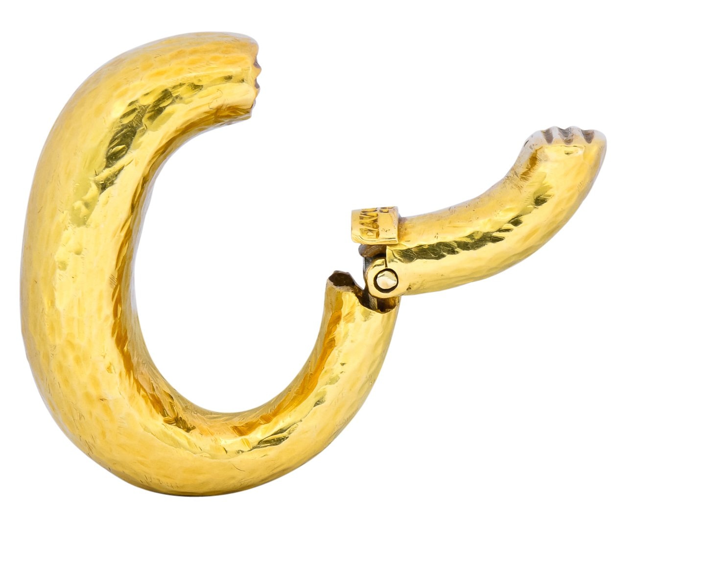 David Webb 18 Karat Yellow Gold Hoop Ear-Clip Earrings - Wilson's Estate Jewelry