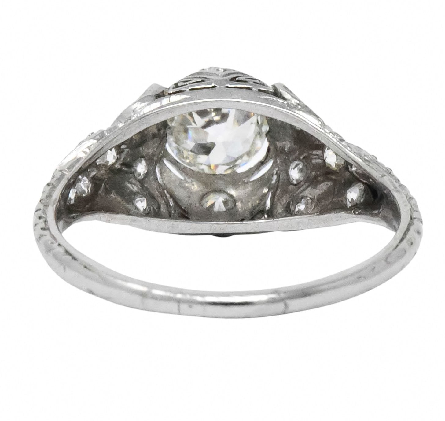 Edwardian 1.07 CTW Old European Cut Diamond Platinum Engagement Ring GIA - Wilson's Estate Jewelry