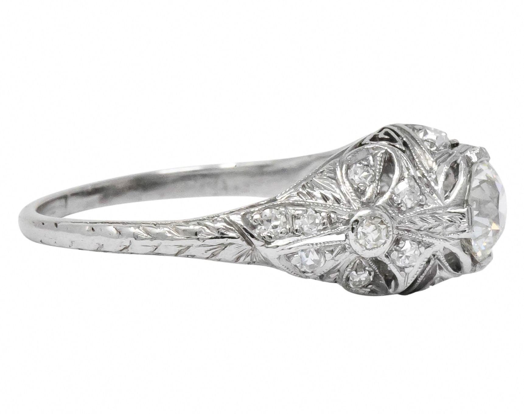 Edwardian 1.07 CTW Old European Cut Diamond Platinum Engagement Ring GIA - Wilson's Estate Jewelry