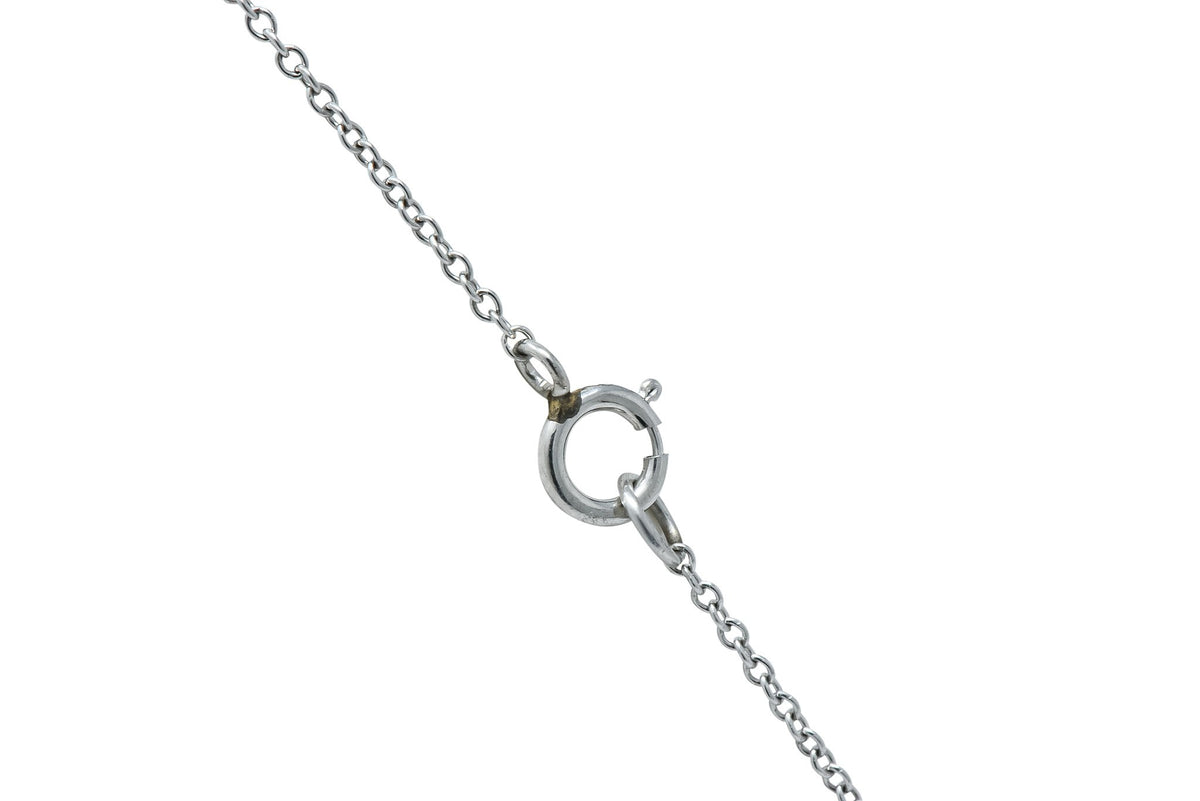 Edwardian 1.20 CTW Diamond Pearl Platinum-Topped 14 Karat Gold Pendant Necklace - Wilson's Estate Jewelry
