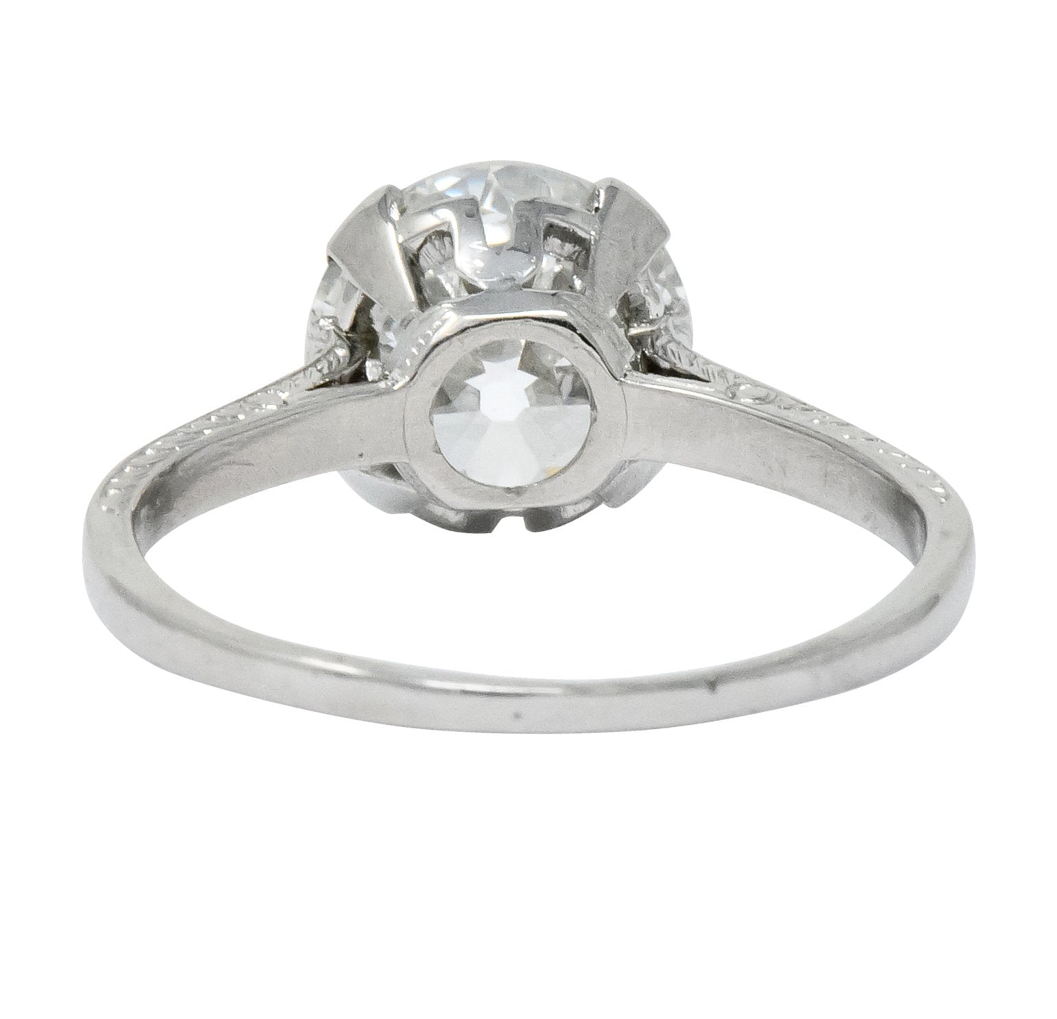 Gillot & Co. 3.21 CTW Old European Diamond Platinum Engagement Ring GIA - Wilson's Estate Jewelry