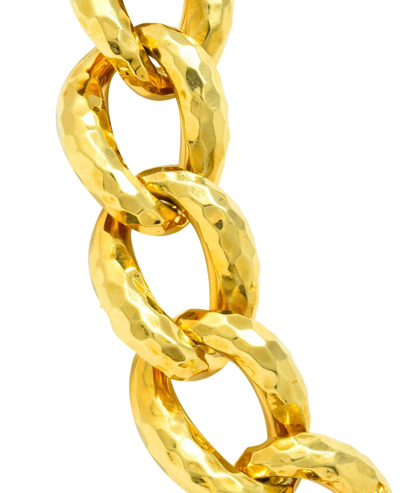 Henry Dunay Vintage 18 Karat Gold Faceted Curb Link Necklace Circa 1980 - Wilson's Estate Jewelry