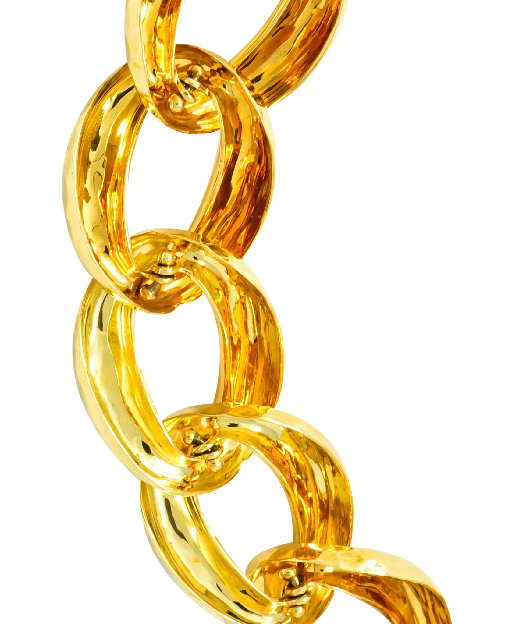 Henry Dunay Vintage 18 Karat Gold Faceted Curb Link Necklace Circa 1980 - Wilson's Estate Jewelry