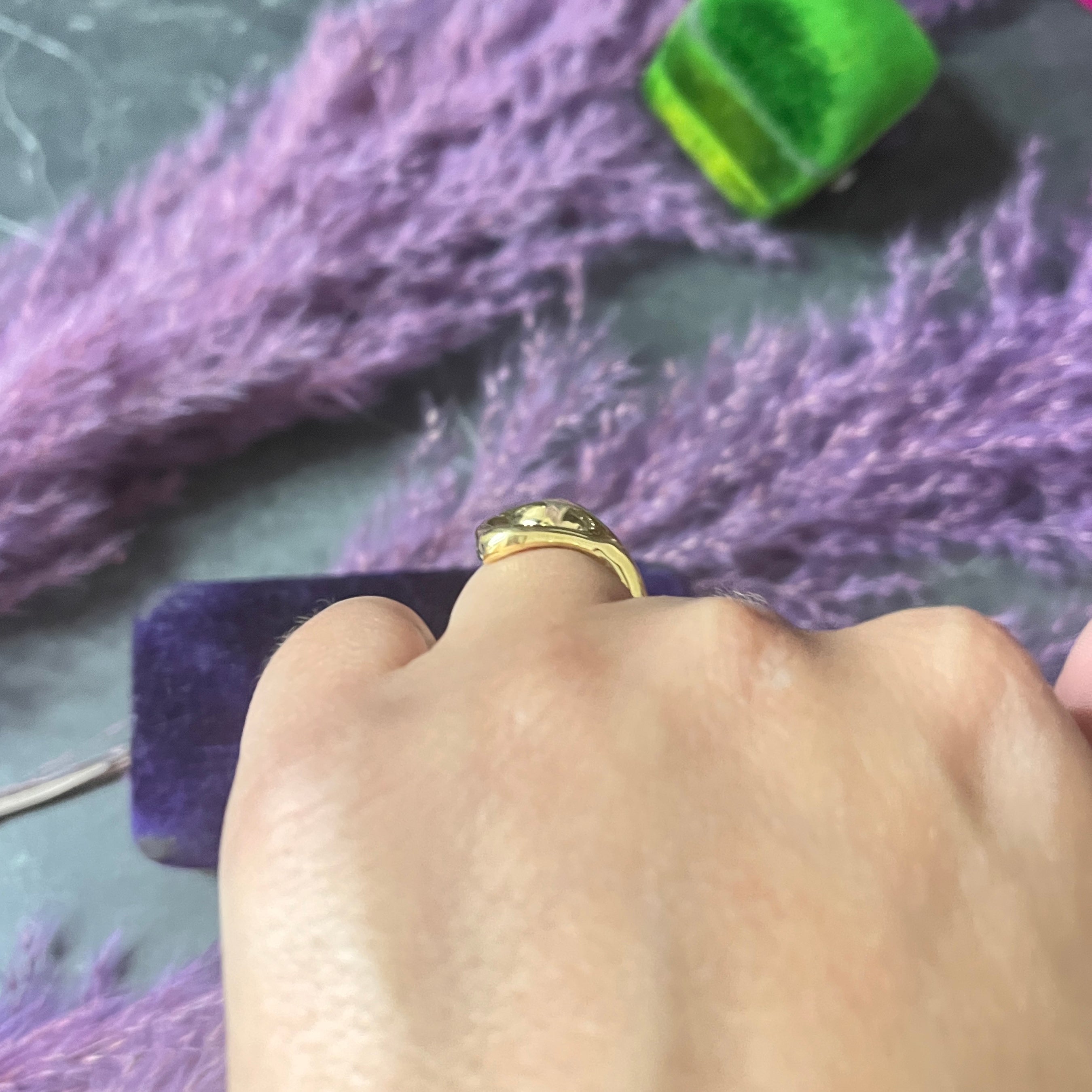 Elsa Peretti Tiffany & Co. 18 Karat Yellow Gold Open Heart Vintage Ring Wilson's Estate Jewelry