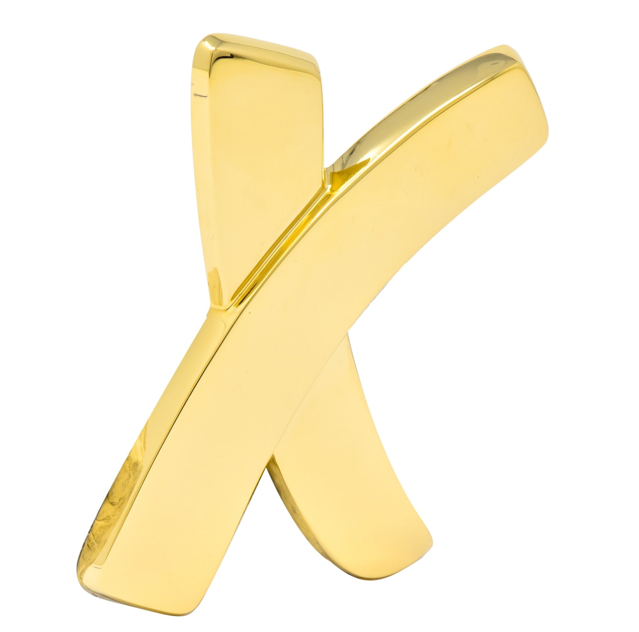 Large 1980's Paloma Picasso Tiffany & Co. 18 Karat Gold Graffiti X Brooch - Wilson's Estate Jewelry