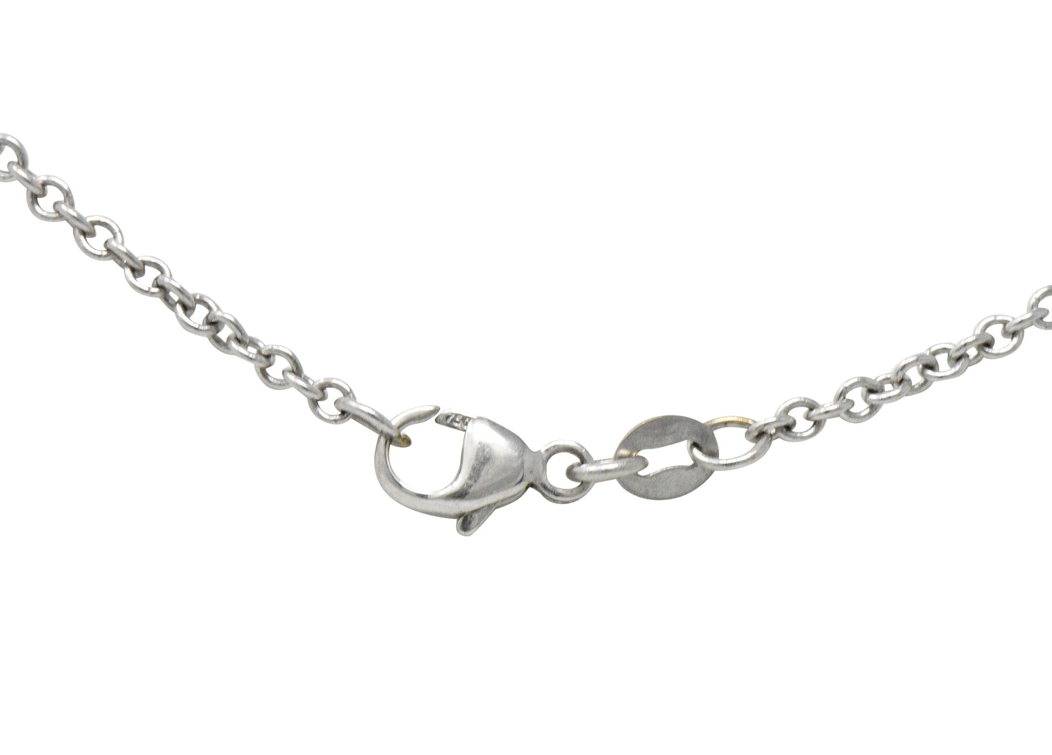 Roberto Coin Contemporary 9.55 CTW Sapphire Diamond 18 Karat White Gold Pendant Necklace Wilson's Estate Jewelry