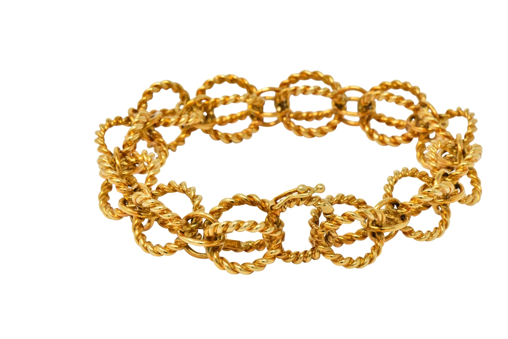 Schlumberger Tiffany & Co. Vintage 18 Karat Gold Circle Rope Bracelet - Wilson's Estate Jewelry