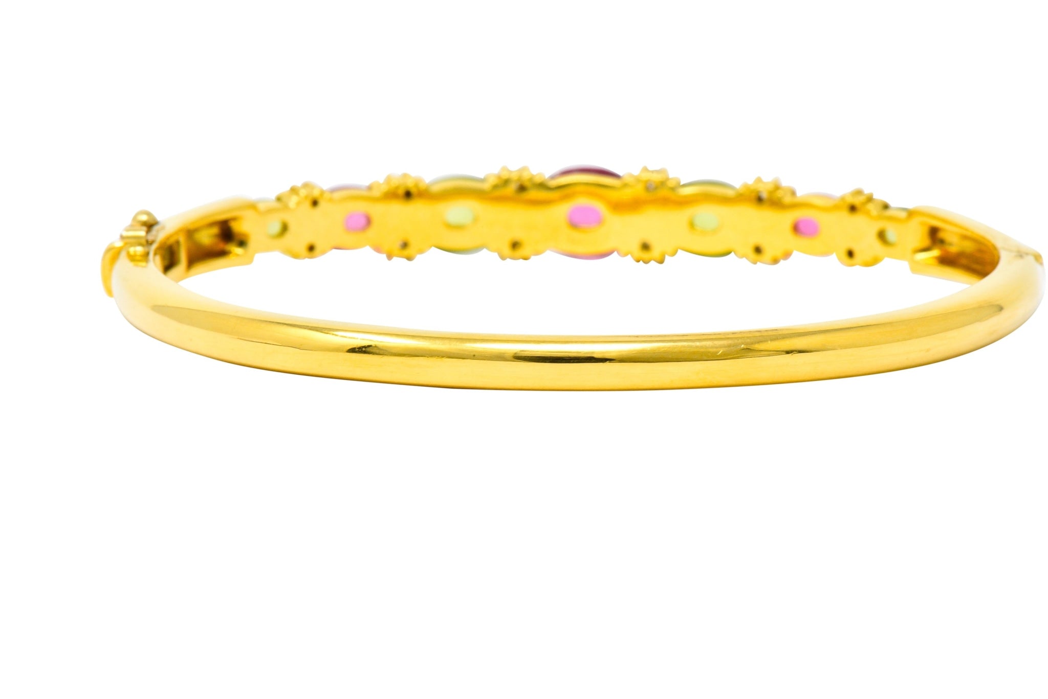 Tiffany & Co. 1990's Vintage Tourmaline Peridot Diamond Bangle Bracelet - Wilson's Estate Jewelry
