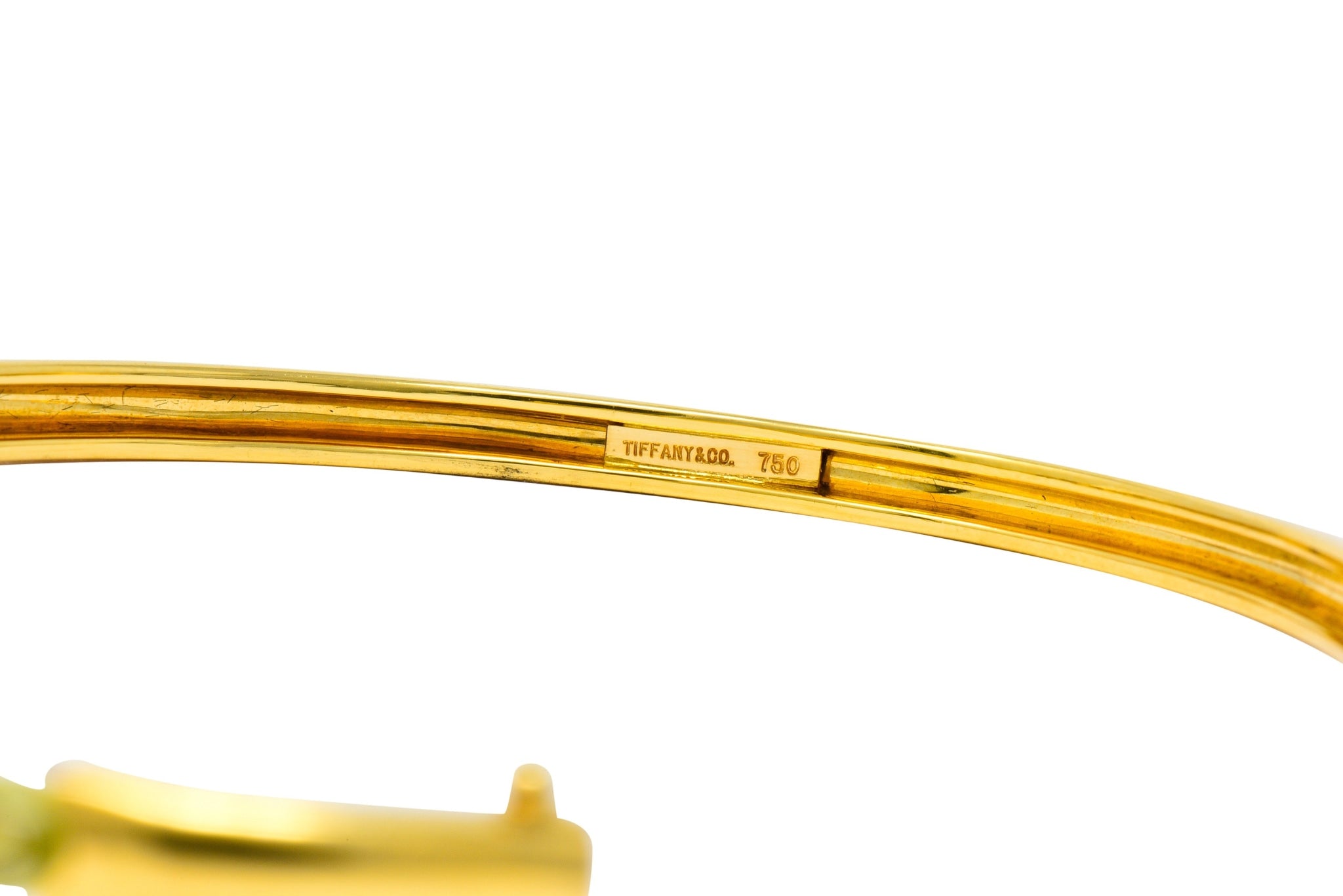 Tiffany & Co. 1990's Vintage Tourmaline Peridot Diamond Bangle Bracelet - Wilson's Estate Jewelry