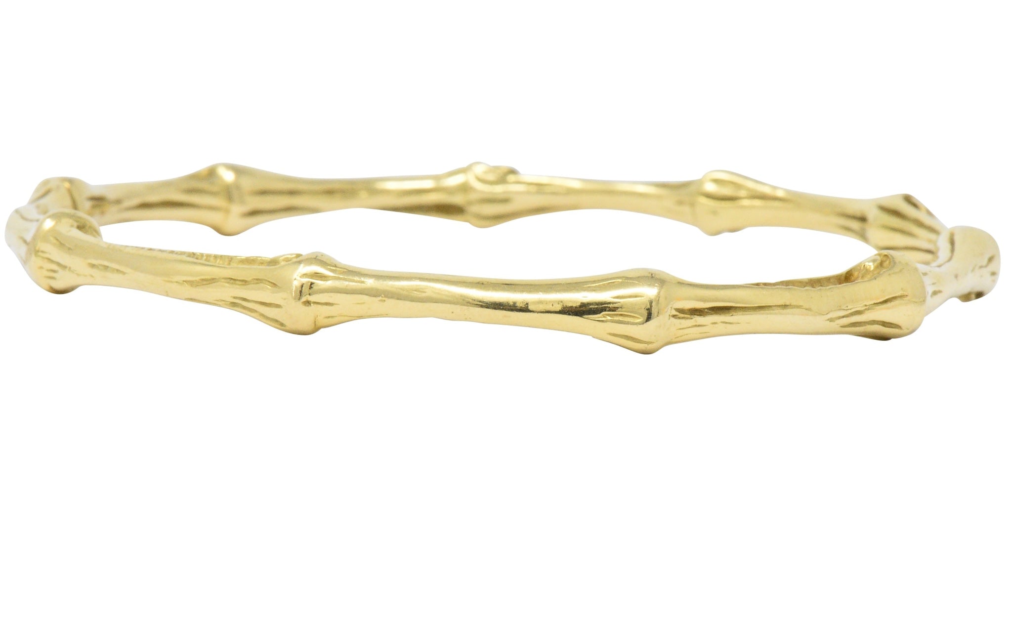 Tiffany & Co. 1996 18 Karat Yellow Gold Bamboo Bangle Bracelet - Wilson's Estate Jewelry