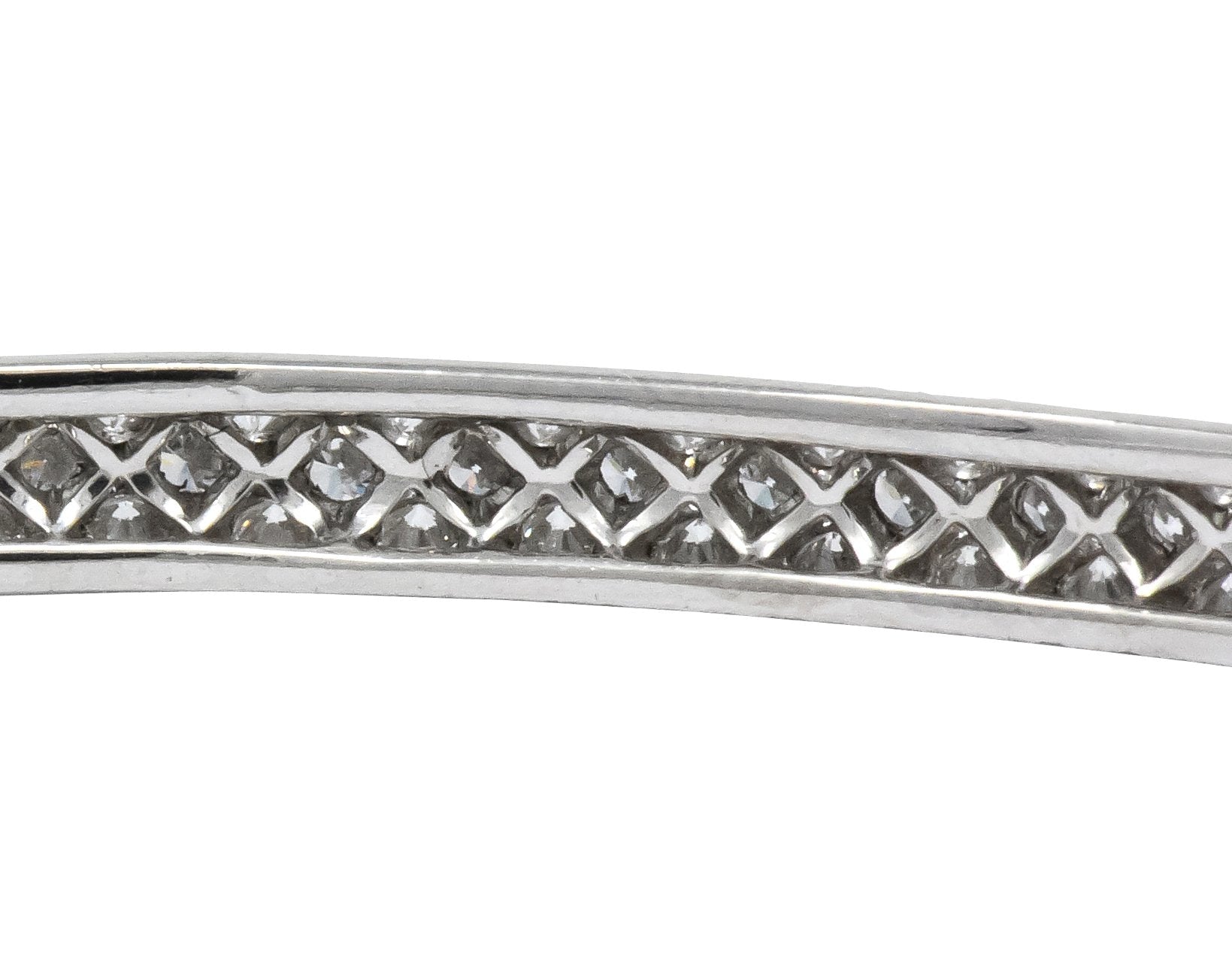 Tiffany & Co. 5.00 CTW Round Brilliant Diamond Platinum Bangle Bracelet - Wilson's Estate Jewelry