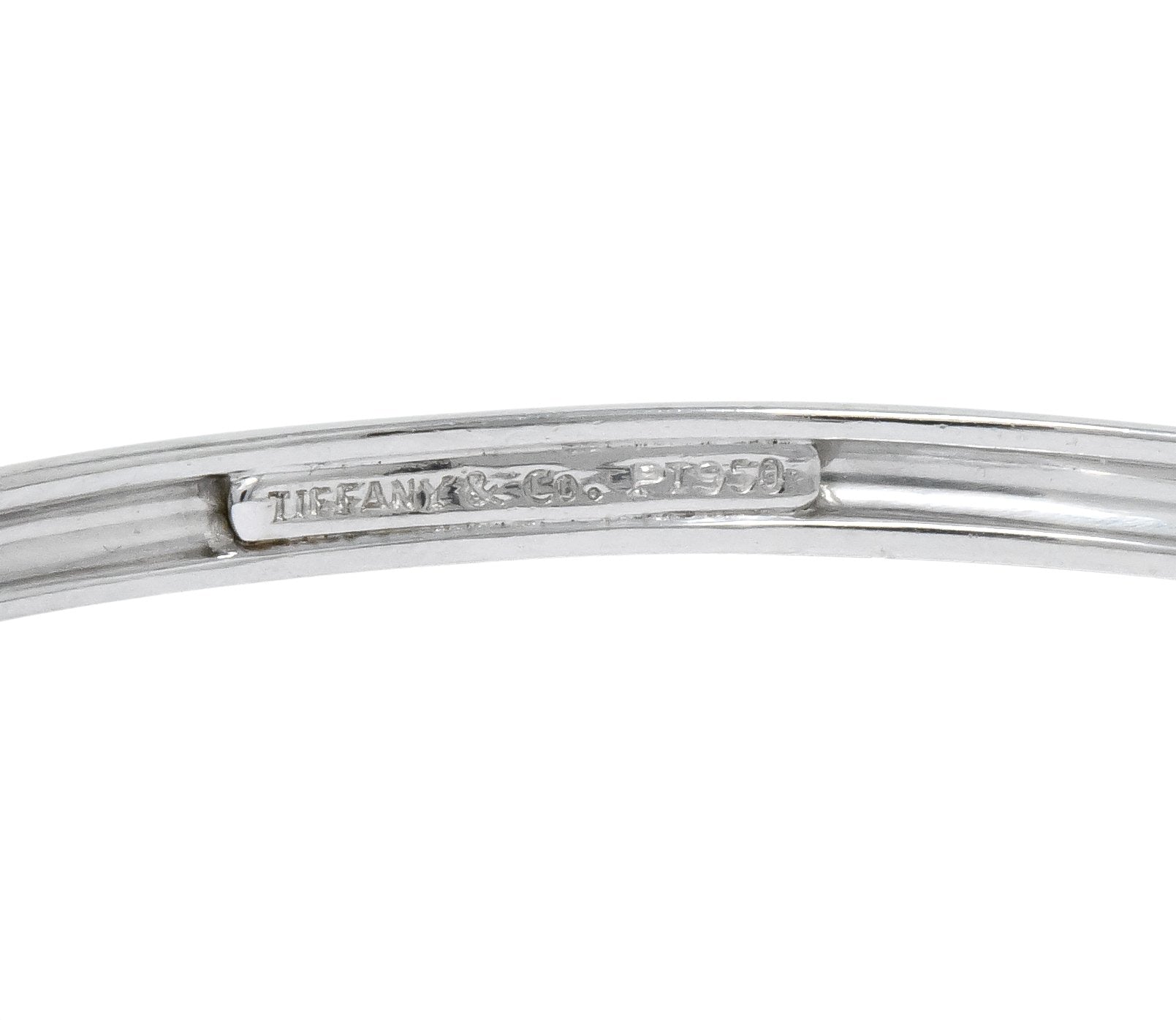 Tiffany & Co. 5.00 CTW Round Brilliant Diamond Platinum Bangle Bracelet - Wilson's Estate Jewelry