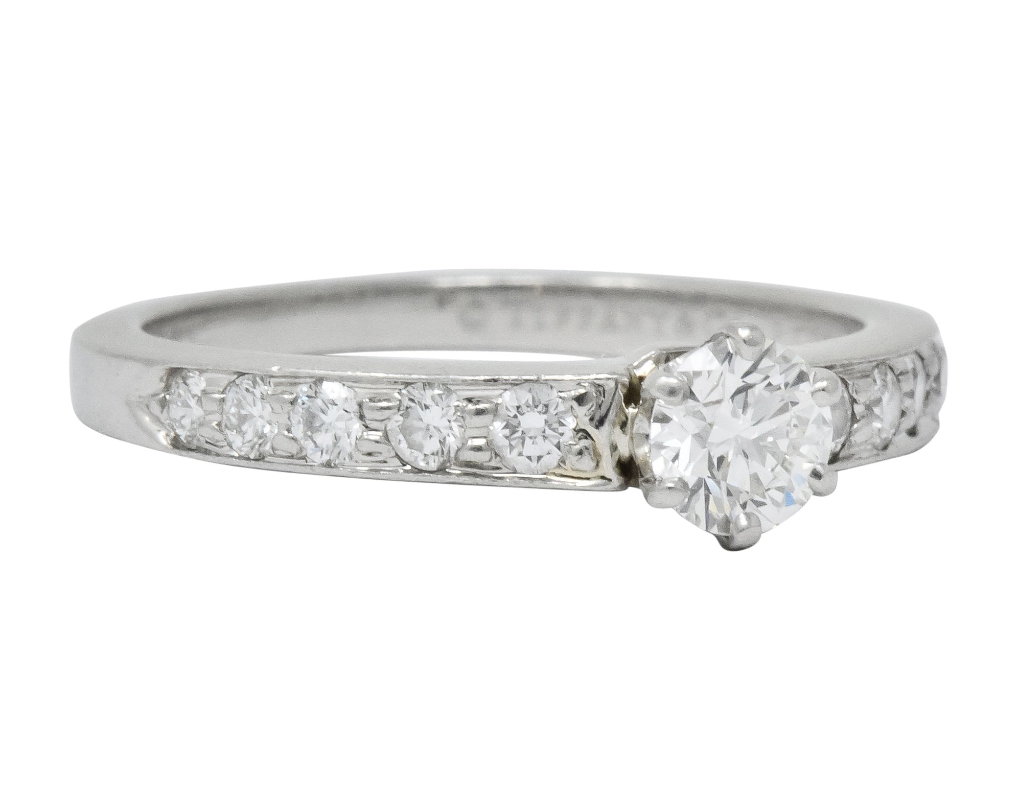 Tiffany & Co. Contemporary 0.48 CTW Diamond Platinum Engagement Ring - Wilson's Estate Jewelry