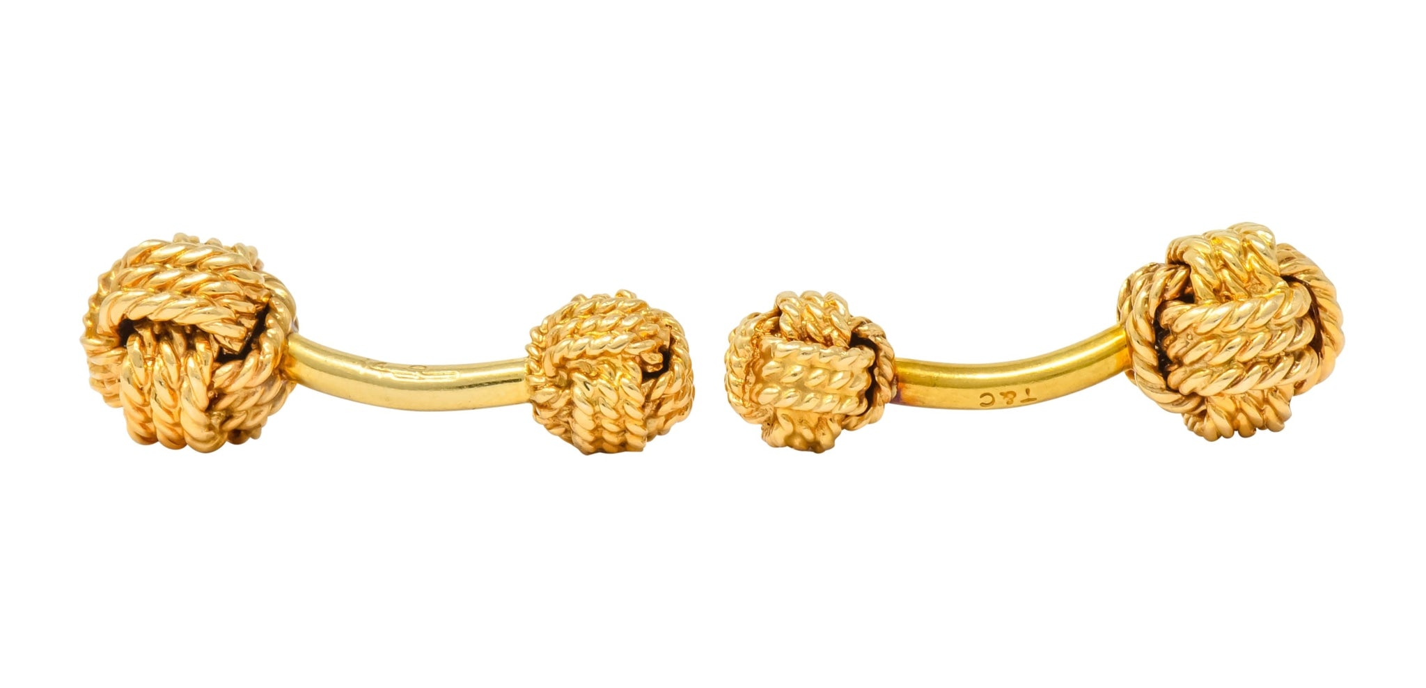 Tiffany & Co. Larter & Sons Mid-Century 14 Karat Gold Men's Knot Cufflinks - Wilson's Estate Jewelry