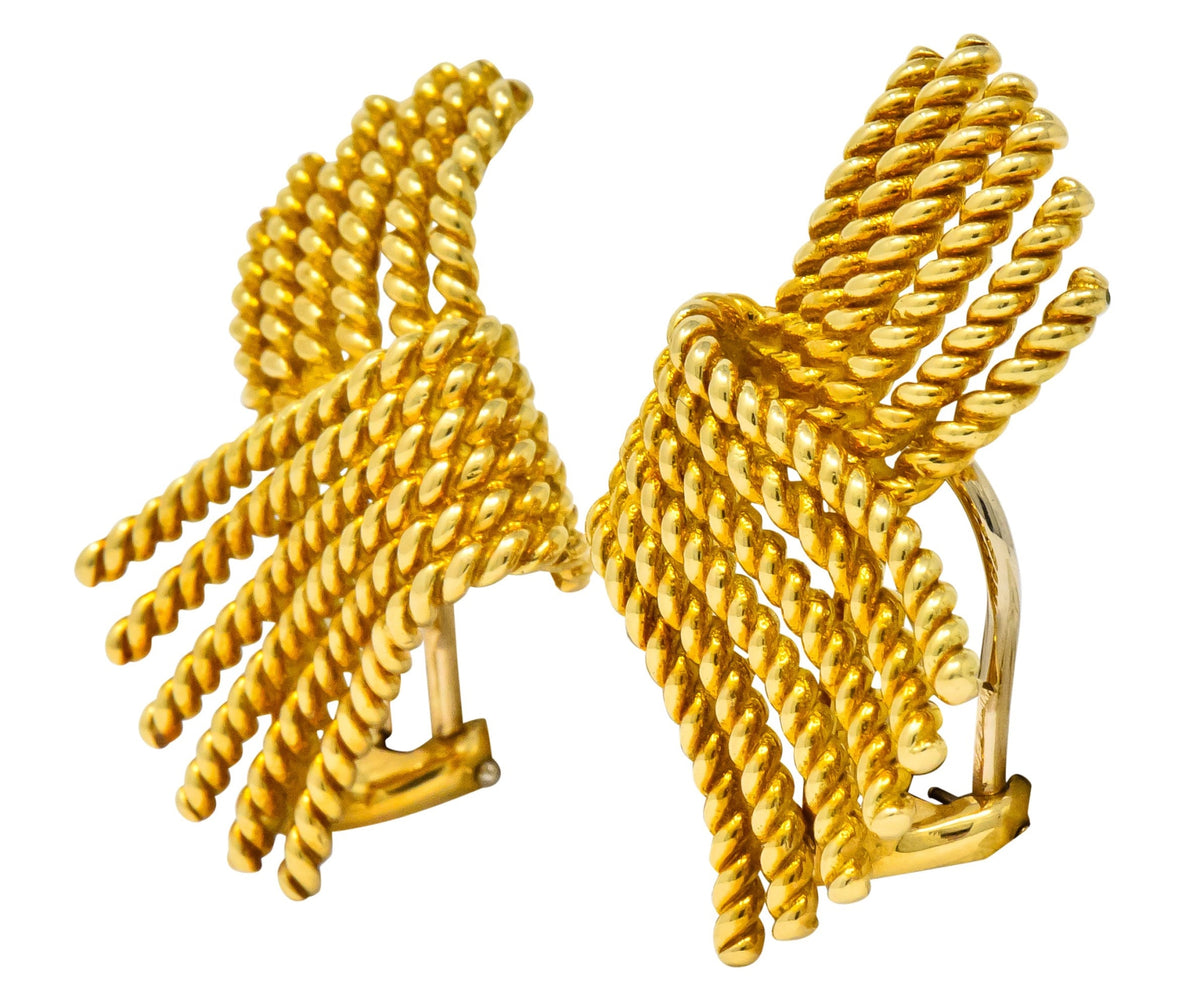 Tiffany & Co. Schlumberger 18 Karat Gold Strand Ear-Clip Earrings - Wilson's Estate Jewelry
