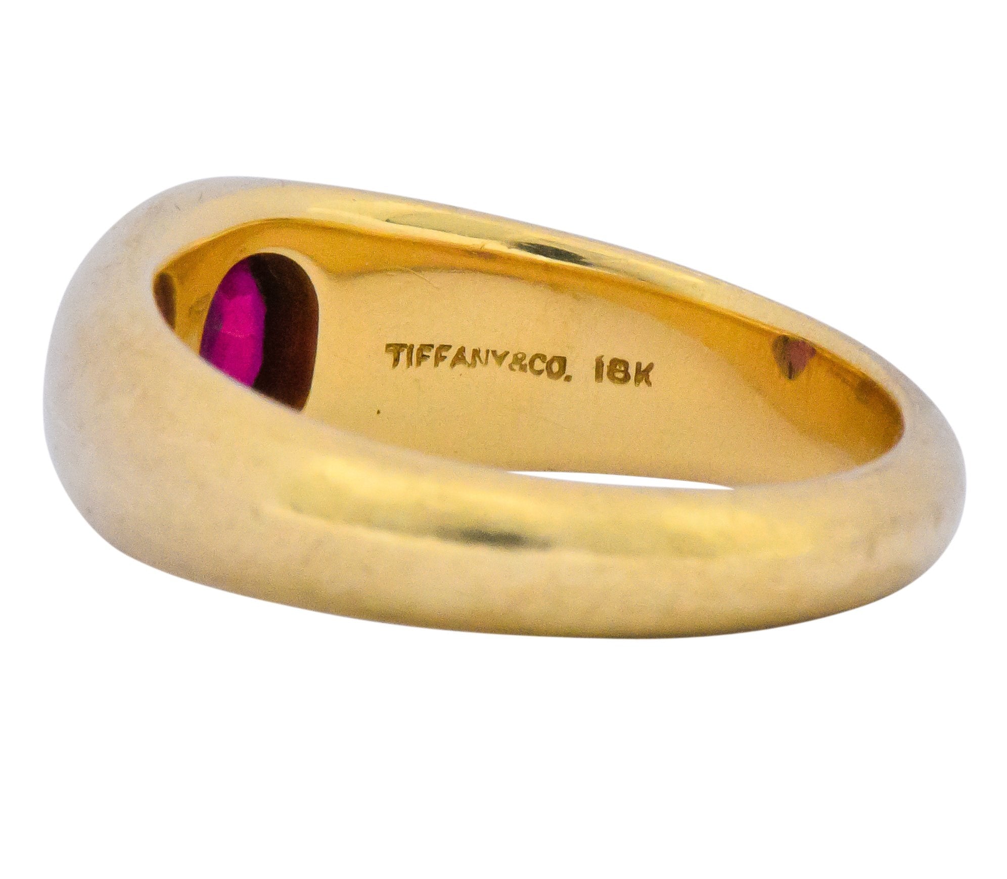 Tiffany & Co. Victorian 0.95 CTW Ruby 18 Karat Gold Unisex Ring Wilson's Estate Jewelry