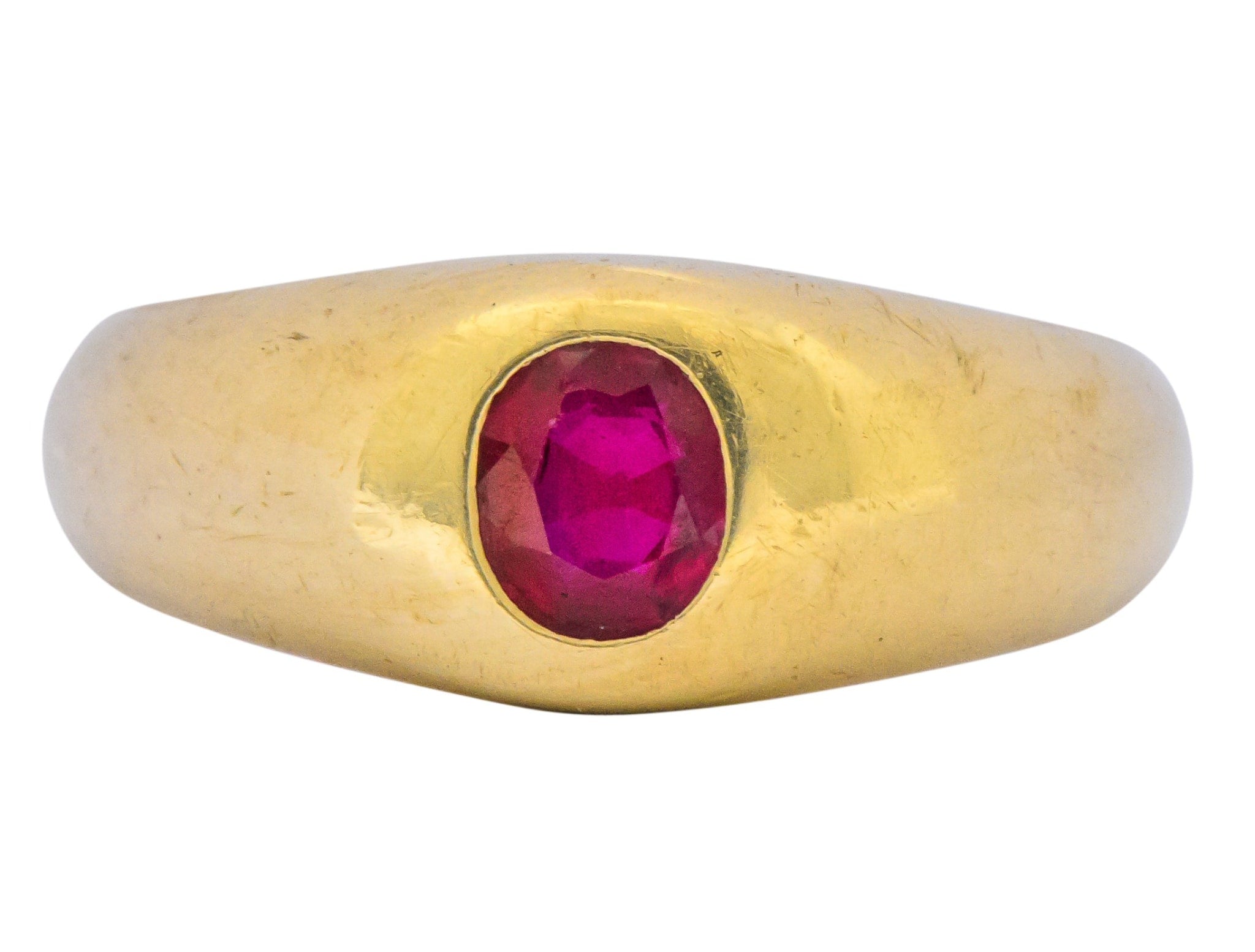 Tiffany & Co. Victorian 0.95 CTW Ruby 18 Karat Gold Unisex Ring Wilson's Estate Jewelry