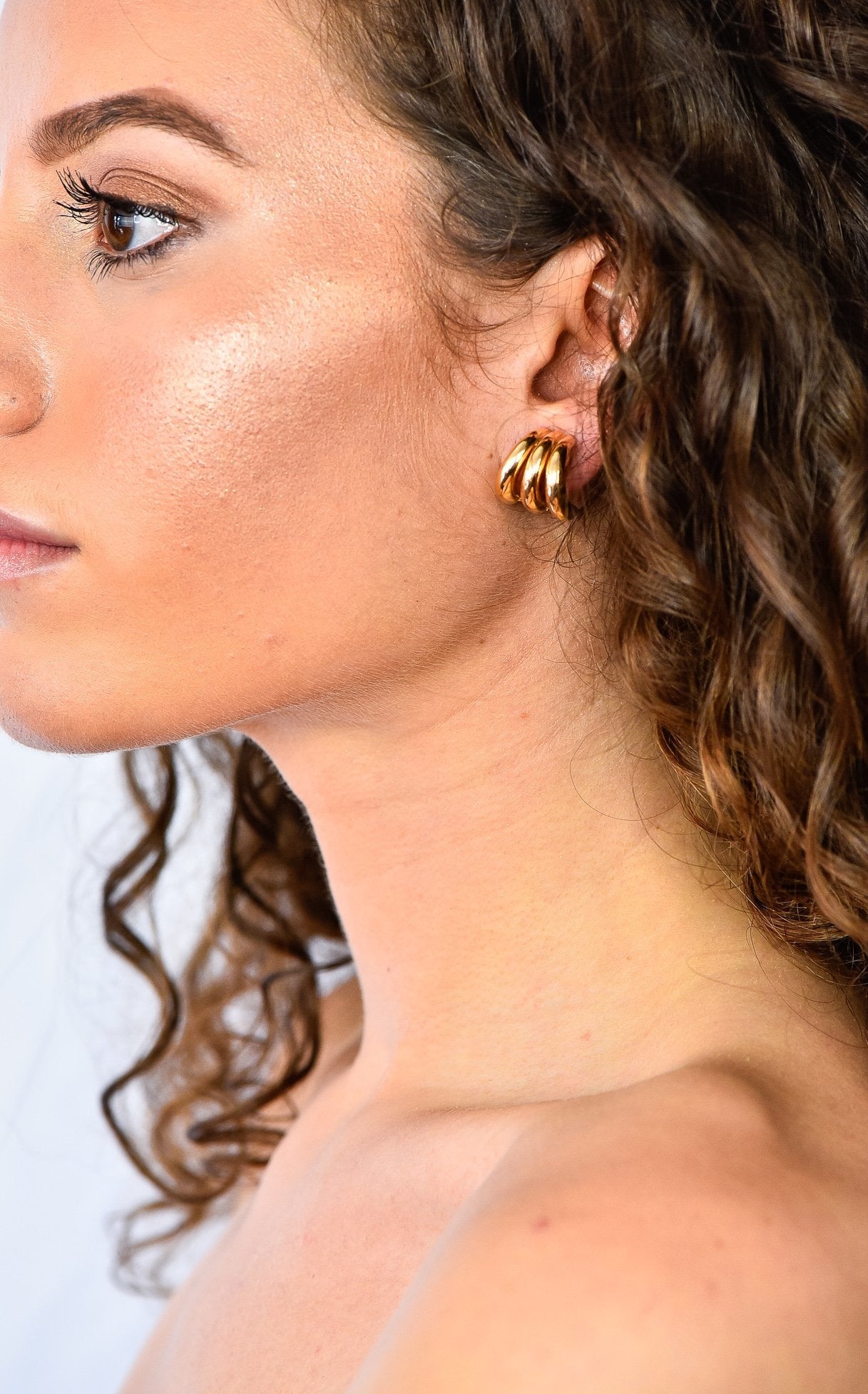 Tiffany & Co. Vintage 14 Karat Gold J Hoop Ear-Clip Earrings - Wilson's Estate Jewelry