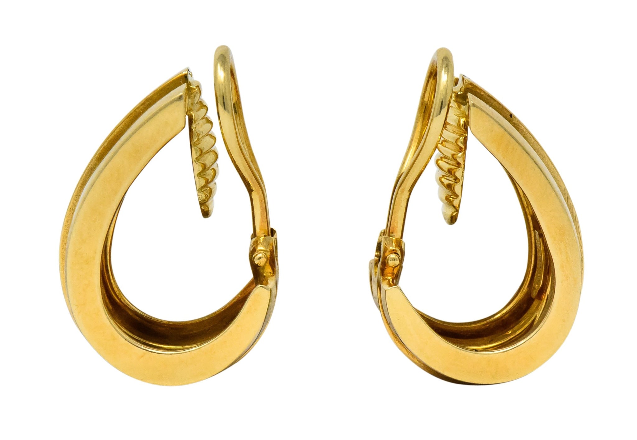 Tiffany & Co. Vintage 1995 18 Karat Gold Atlas Ear-Clip Earrings - Wilson's Estate Jewelry