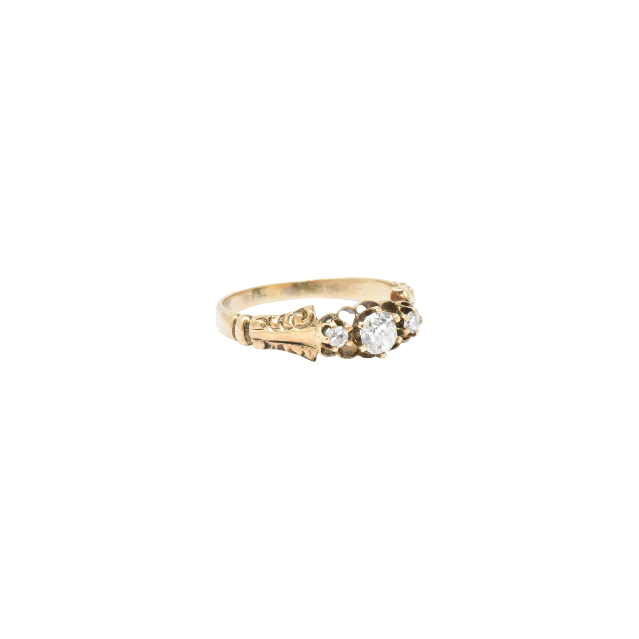 Victorian 0.29 CTW Diamond & 14K Yellow Gold Engagement Ring Wilson's Estate Jewelry