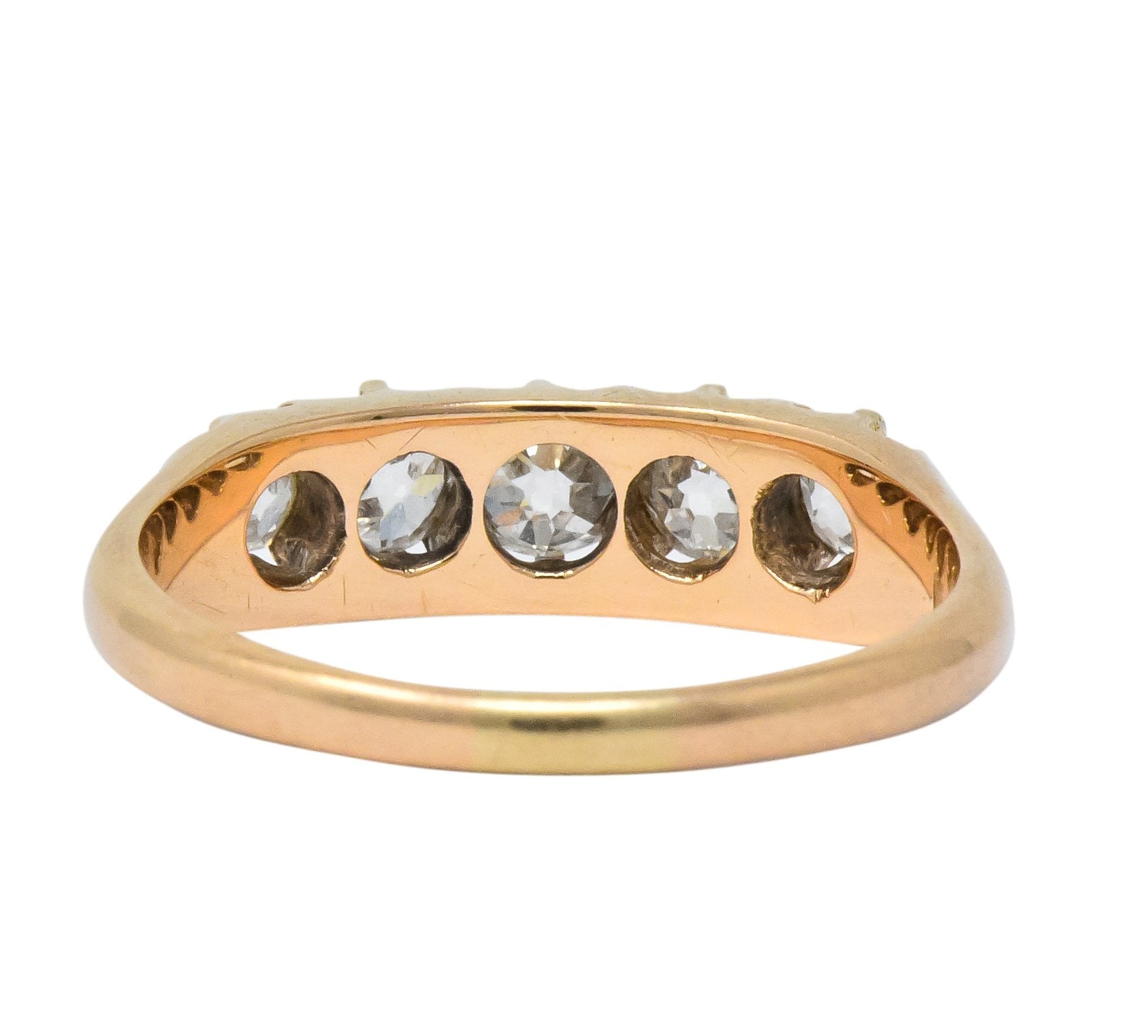 Victorian 0.75 CTW Diamond 14 Karat Gold Stackable Band Ring - Wilson's Estate Jewelry