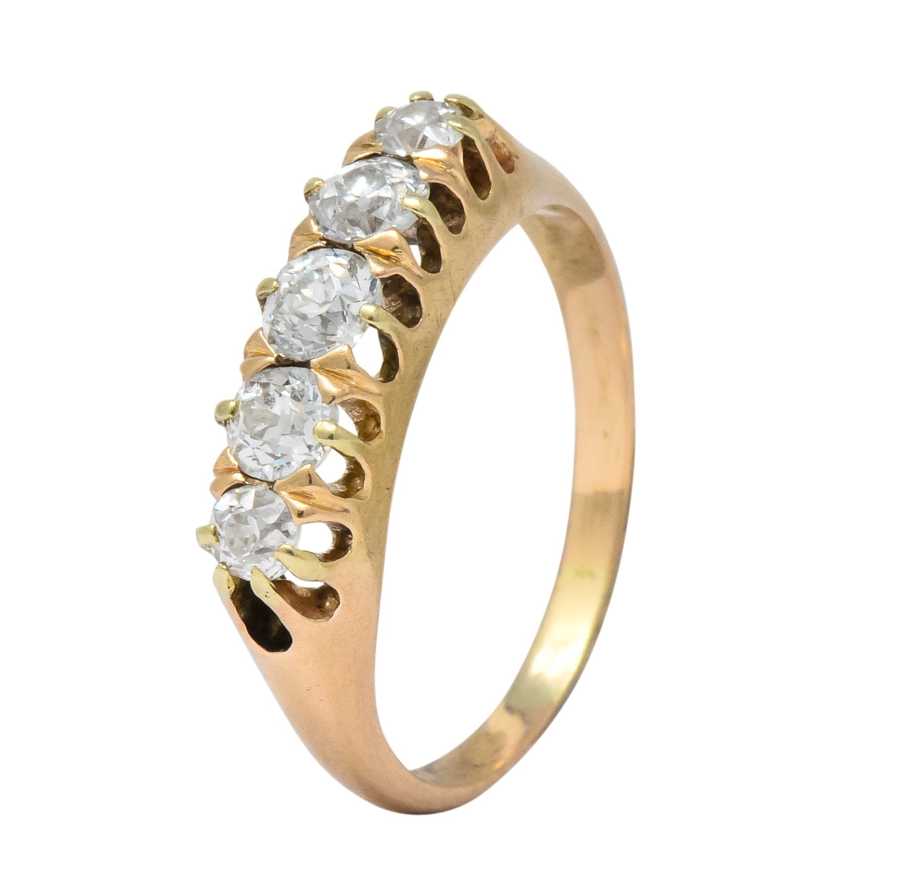 Victorian 0.75 CTW Diamond 14 Karat Gold Stackable Band Ring - Wilson's Estate Jewelry