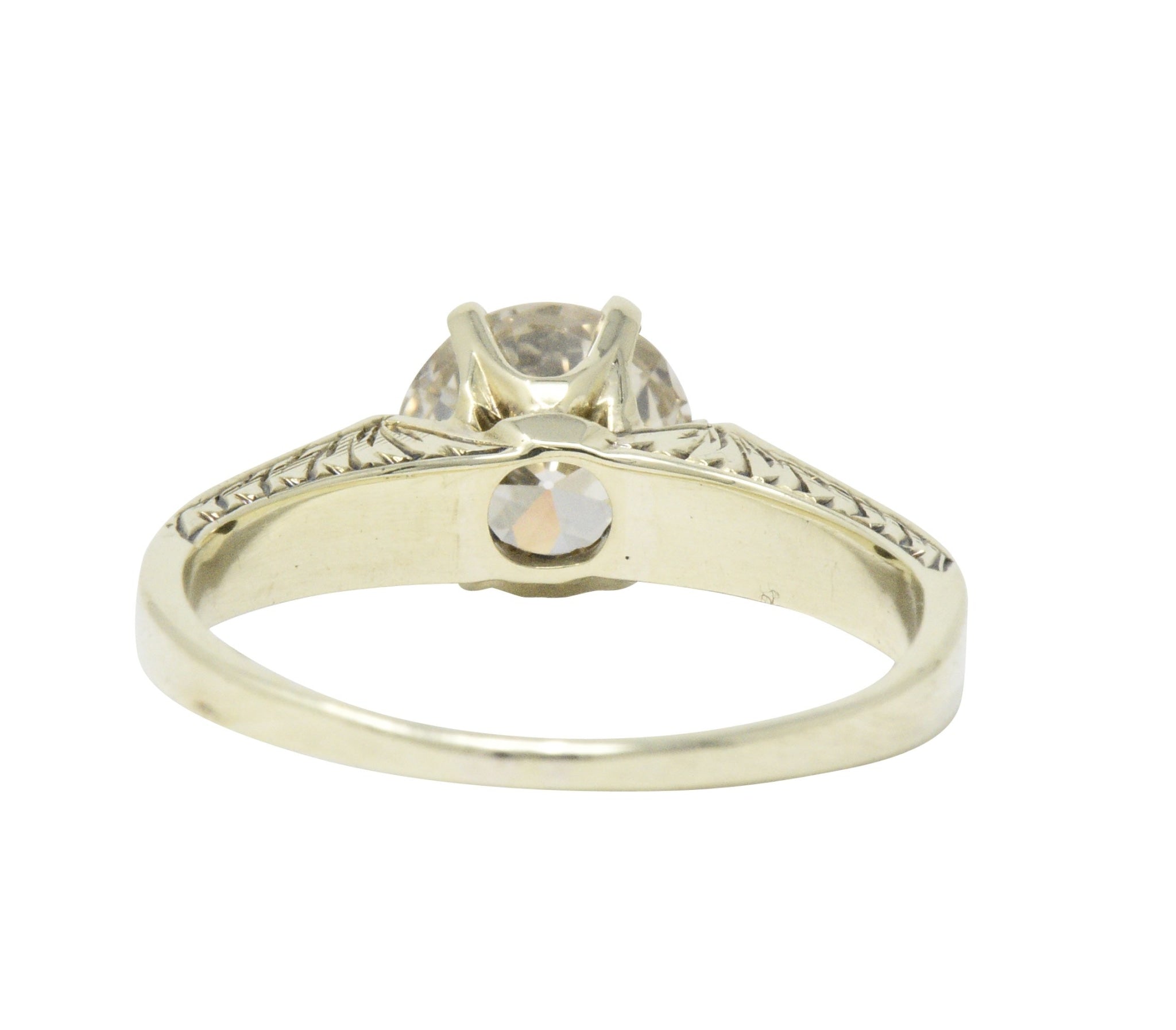 Victorian 1.32 CTW Diamond 14 Karat Gold Solitaire Engagement Ring Wilson's Estate Jewelry