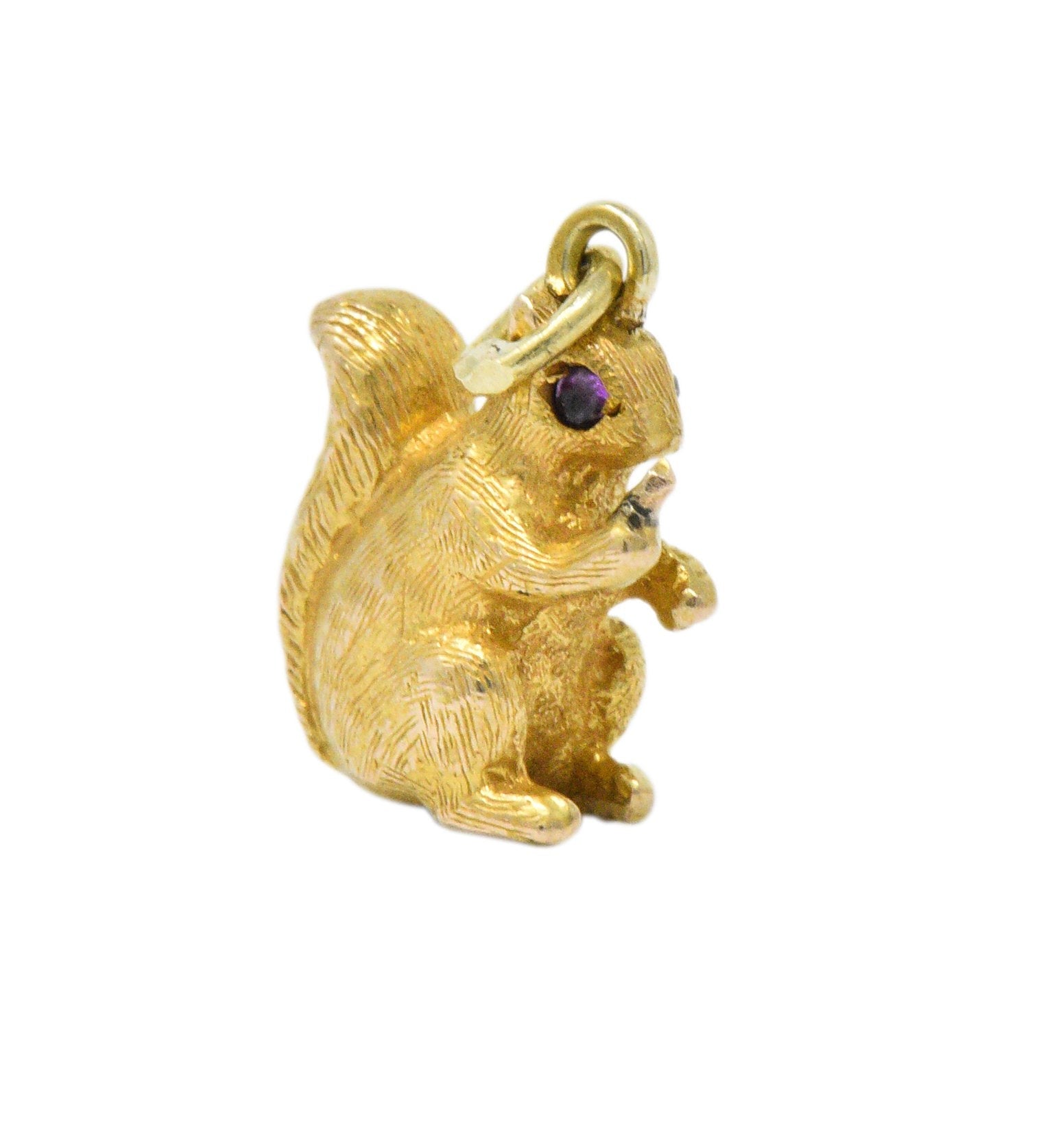 Victorian 18 Karat Gold Ruby Squirrel Charm Wilson's Estate Jewelry
