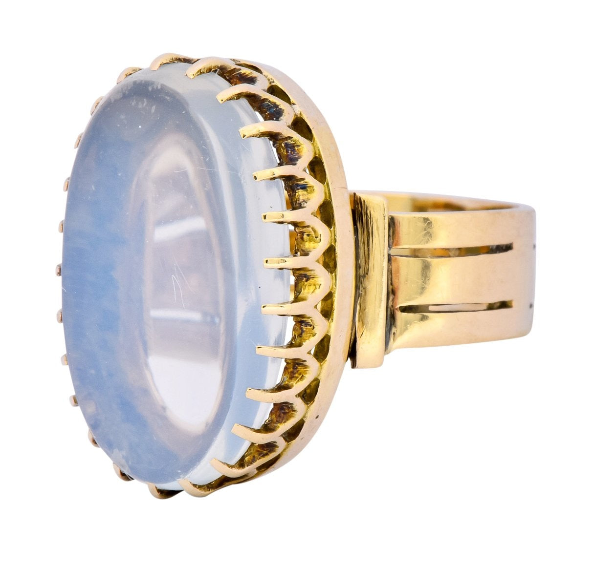 Victorian Moonstone 14 Karat Yellow Gold Ring - Wilson's Estate Jewelry